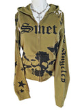 2000s Smet by Christian Audigier zip up skull hoodie swag new