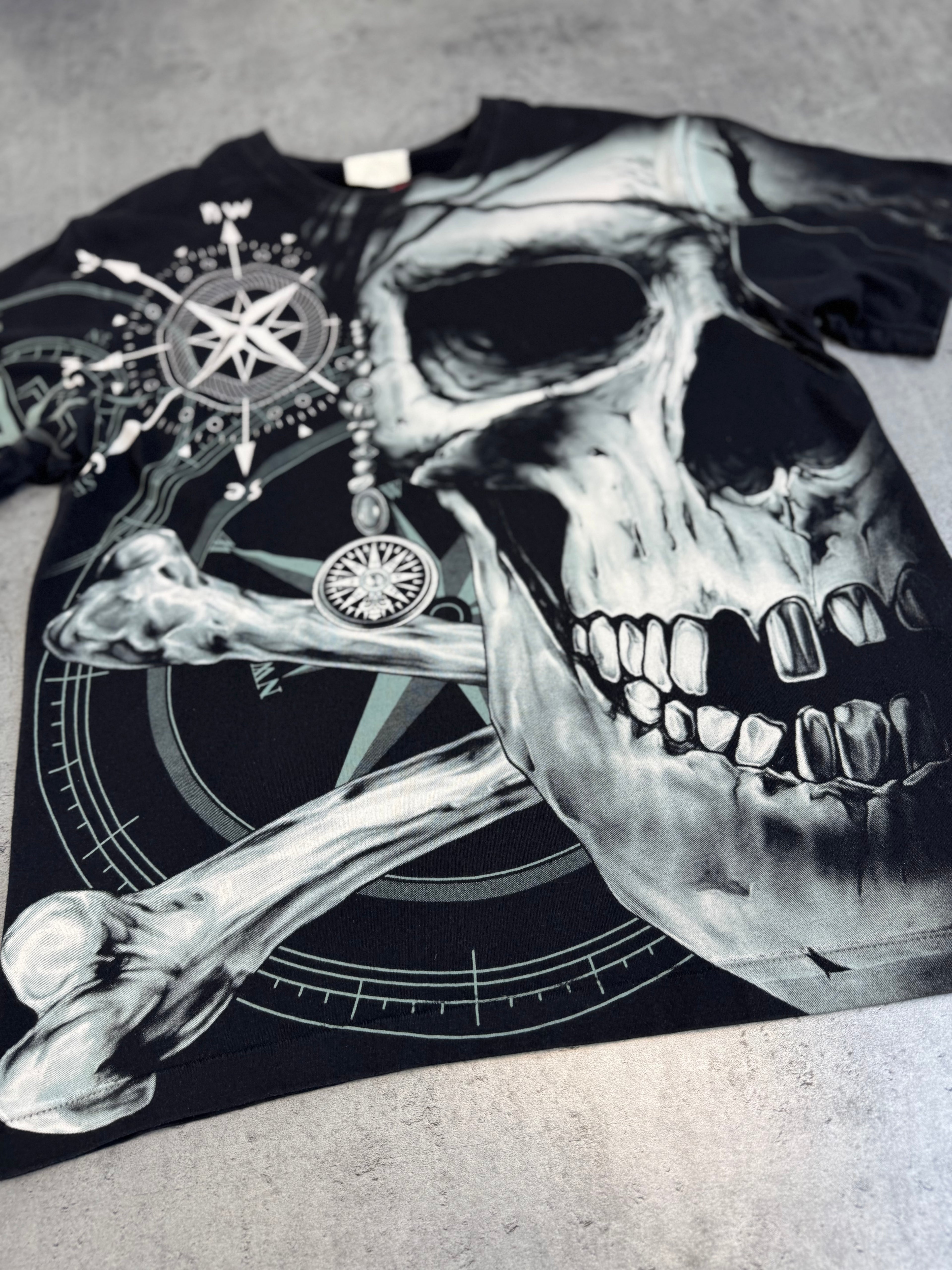 Single stiched vintage AOP koszulka skull grunge southpole czacha