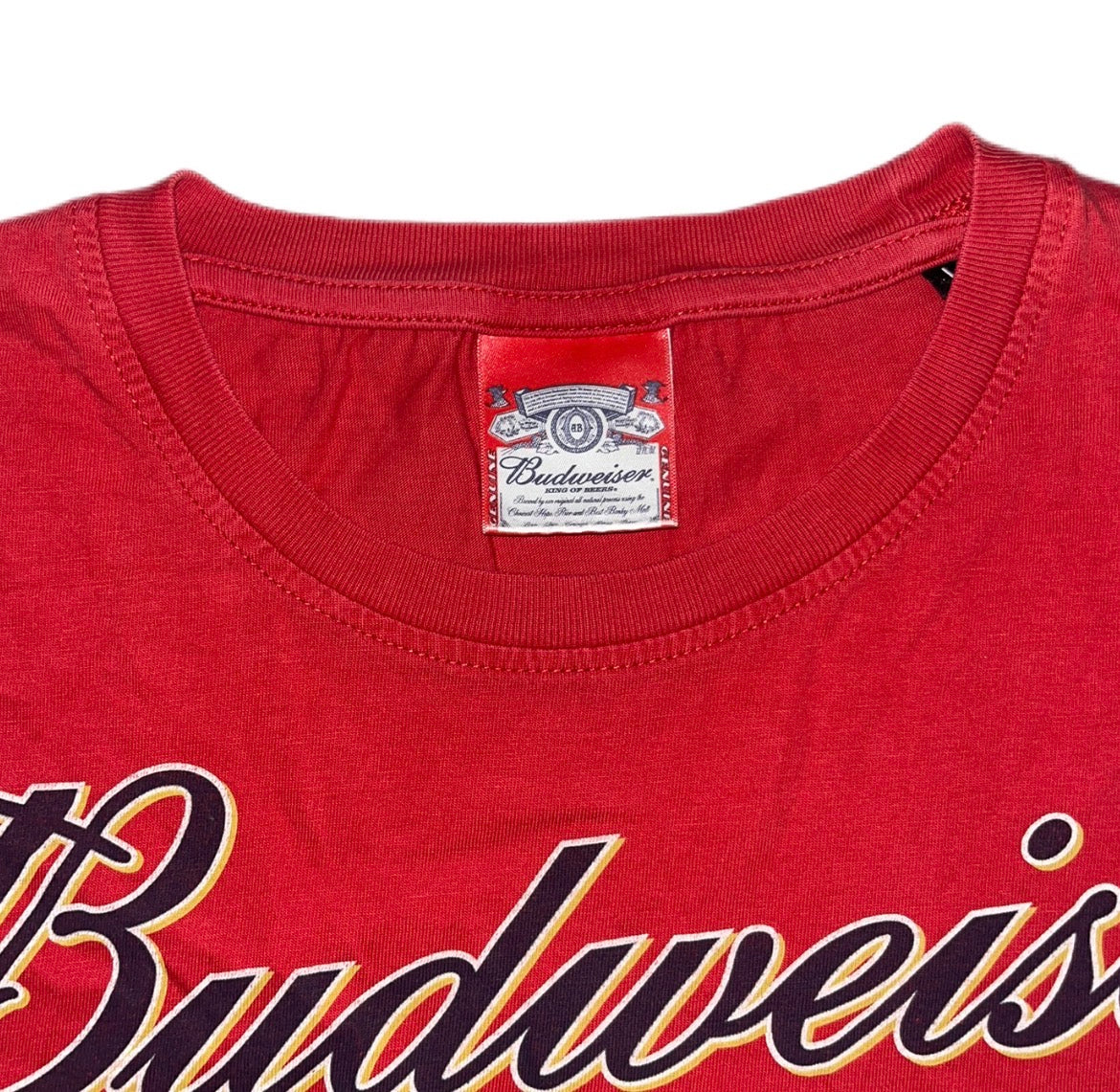 T-shirt Budweiser Big Print King Of Beers Vintage Oldschool Rock and Roll style