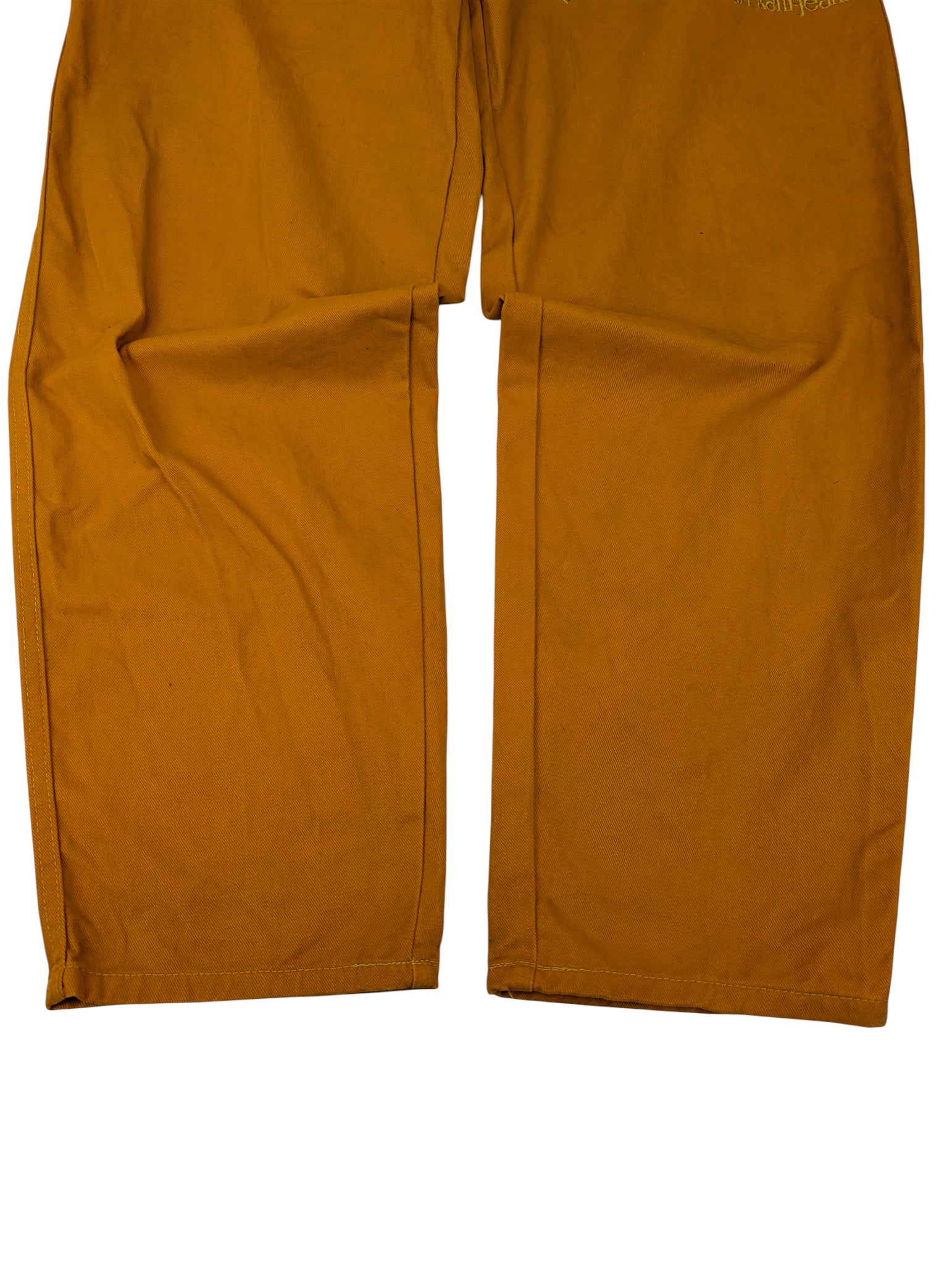 Karl Kani big logo 90s pomarańczowe spodnie jeansowe jeansy retro 00s y2k