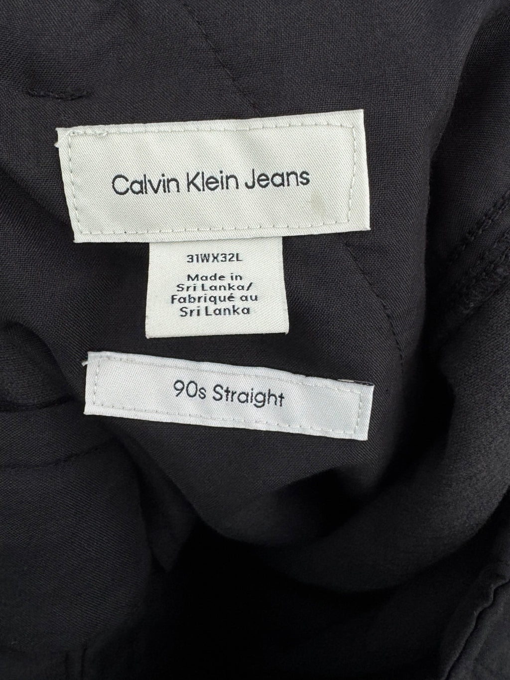 Calvin Klein 90s Straight Spodnie Sztruksowe Czarne Proste Szerokie Eleganckie
