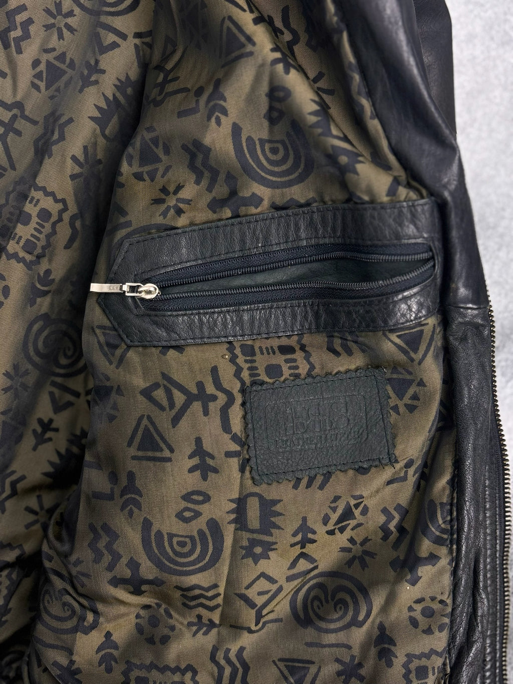 90s Leather Bomber Jacket Flight Skórzana Kurtka Naturalna Rozpinana