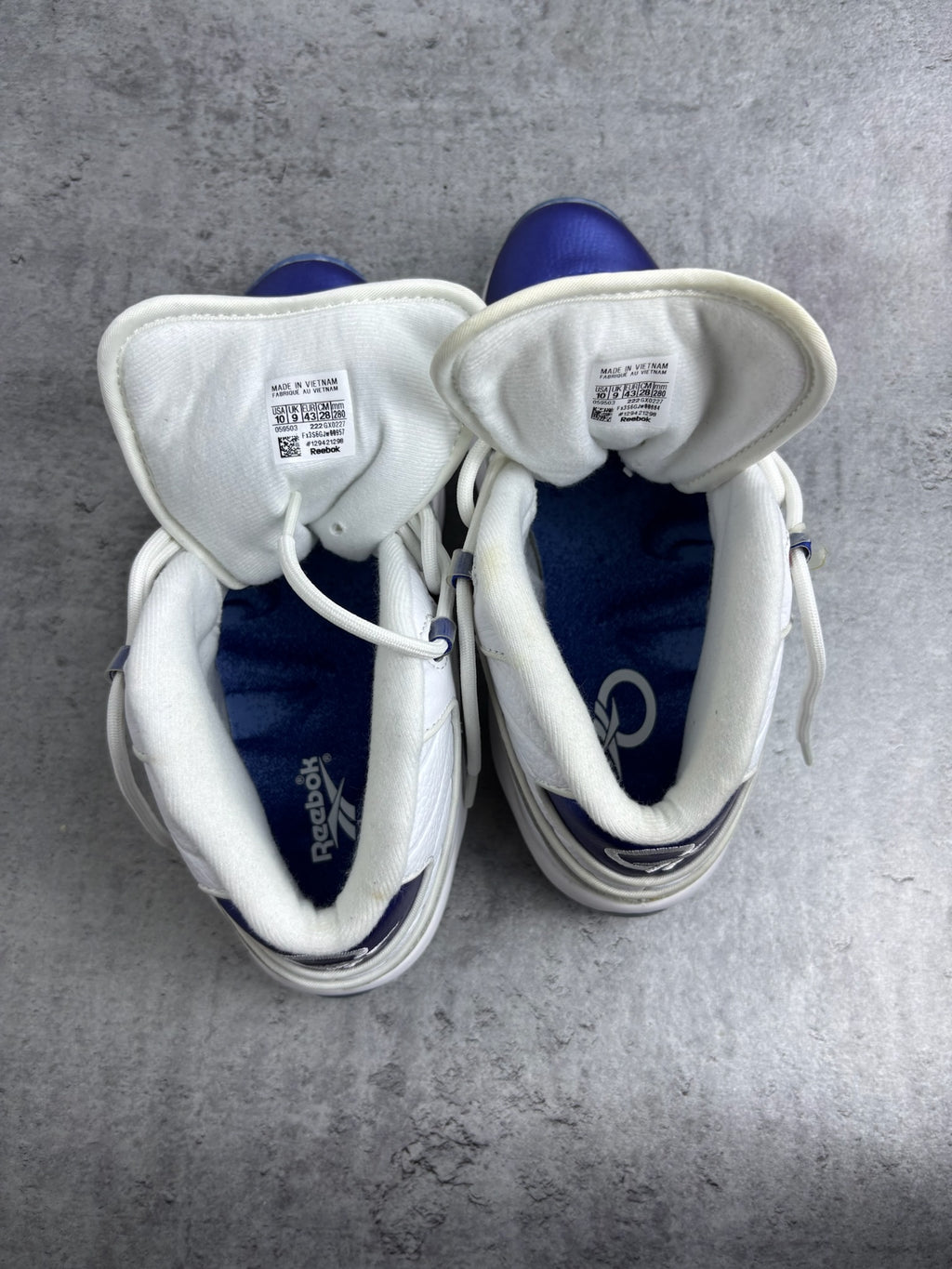REEBOK QUESTION MID BLUE TOE SNEAKERS ALLEN IVERSON