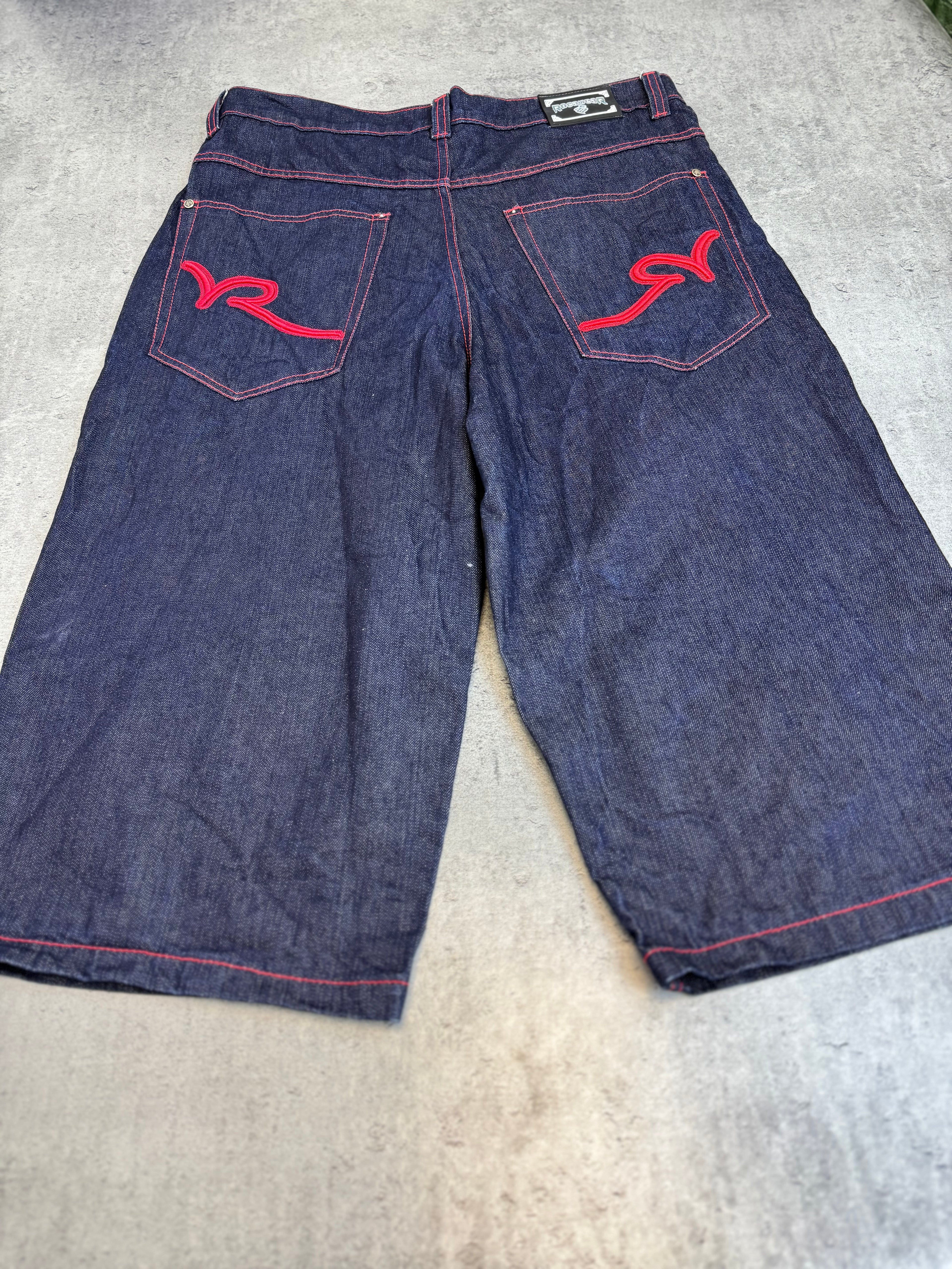 Rocawear vintage y2k baggy jorts szerokie spodenki jeansowe denim
