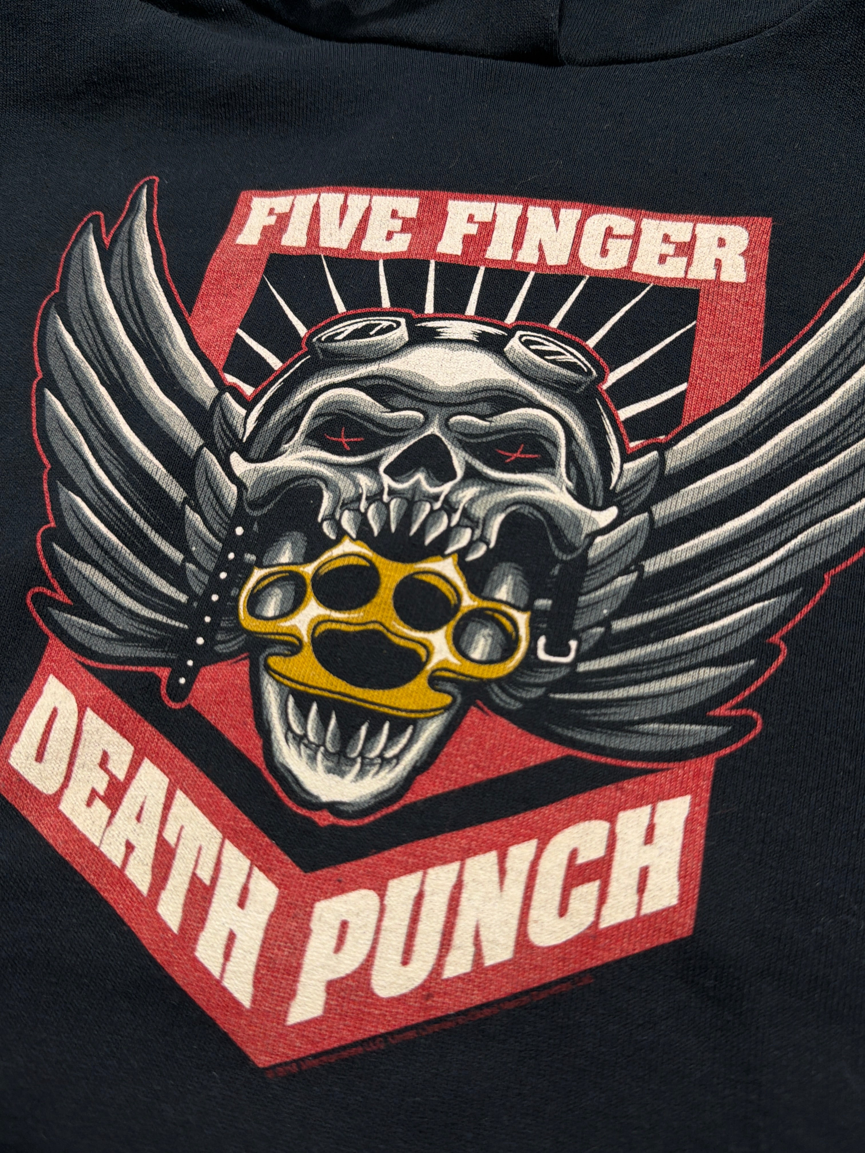 Five Finger Death punch hoodie boxy bluza z kapturem skull rock metal goth band merch