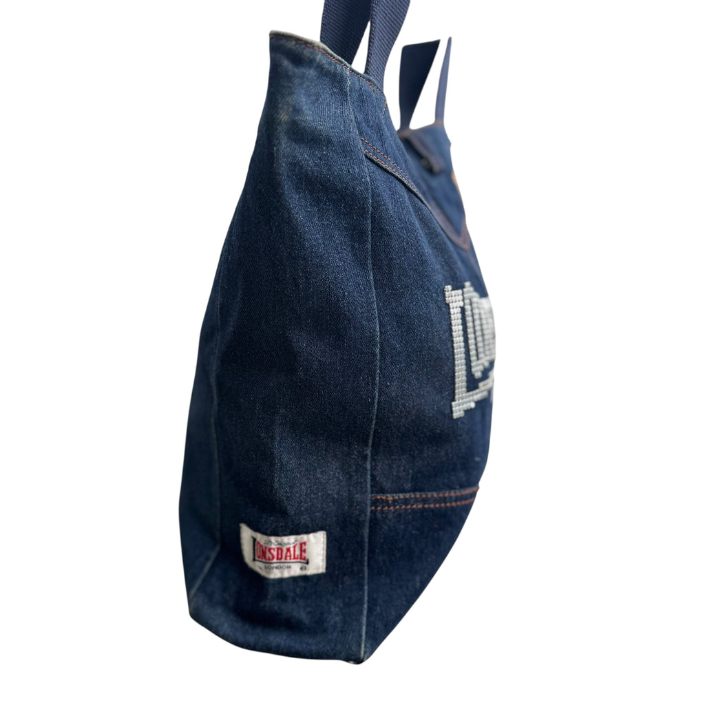 Lonsdale vintage torba jeansowa torebka y2k błyszcząca retro bling Britney Spears