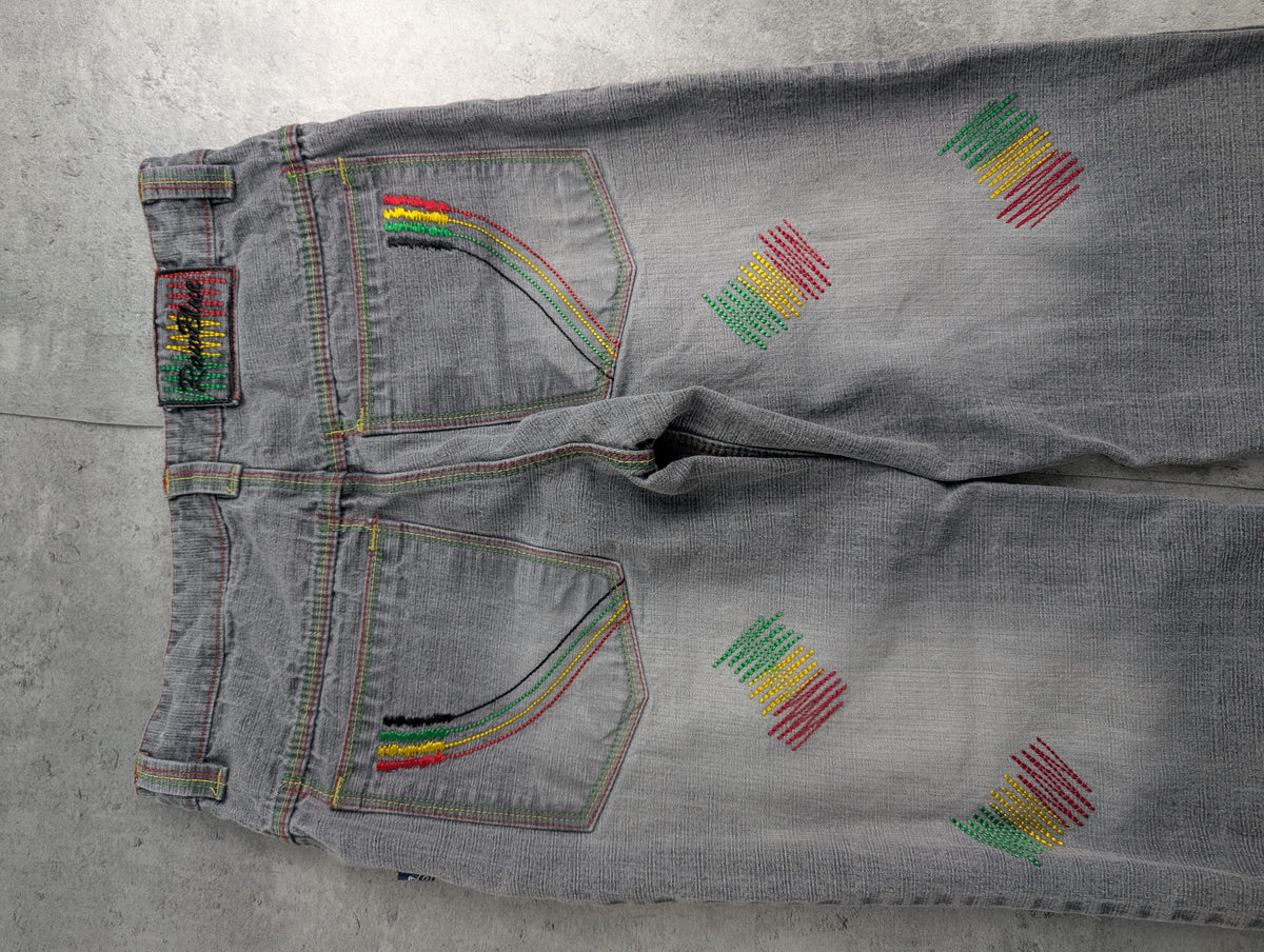 Raw Blue Vintage Baggy Reggea Spodnie Jeansowe Jeans