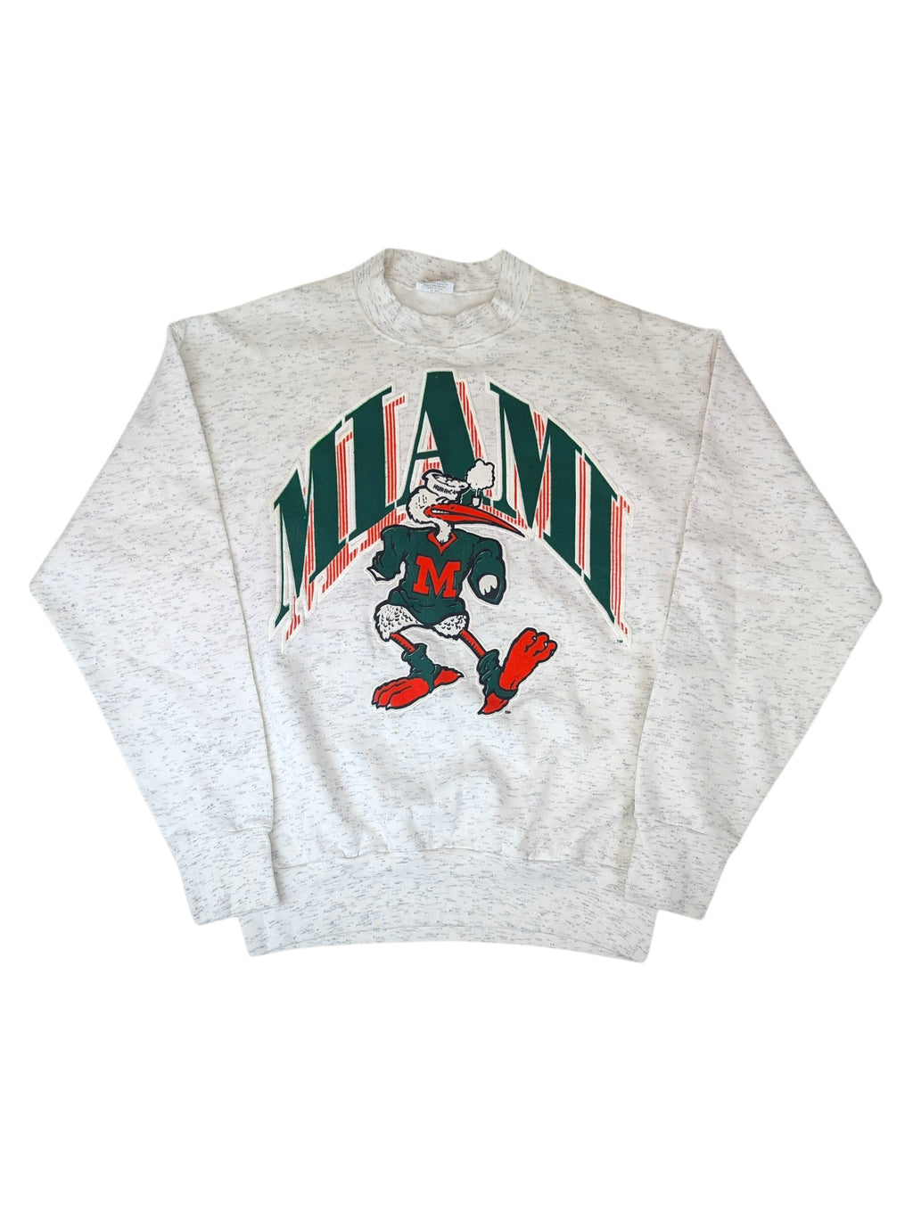 University of Miami Hurricanes 90s Made in USA Vintage Bluza Bez Kaptura