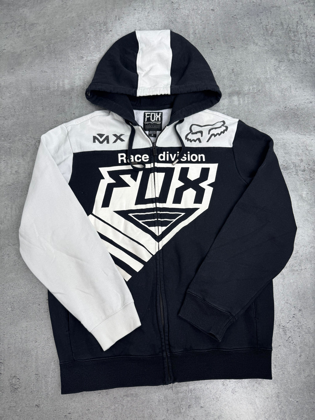 Fox Racing Bluza Wyścigowa y2k Rozpinana z Kapturem 2000s Vintage