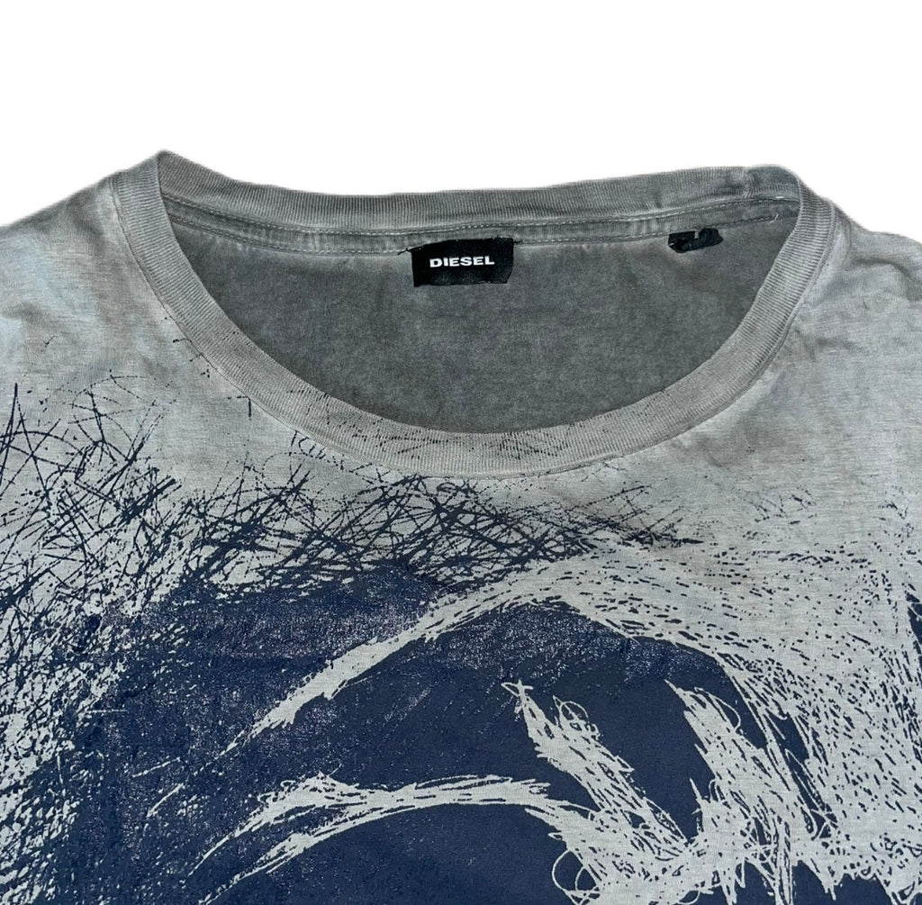 T-shirt Diesel Big Print 2000s Y2K koszulka bawełniana