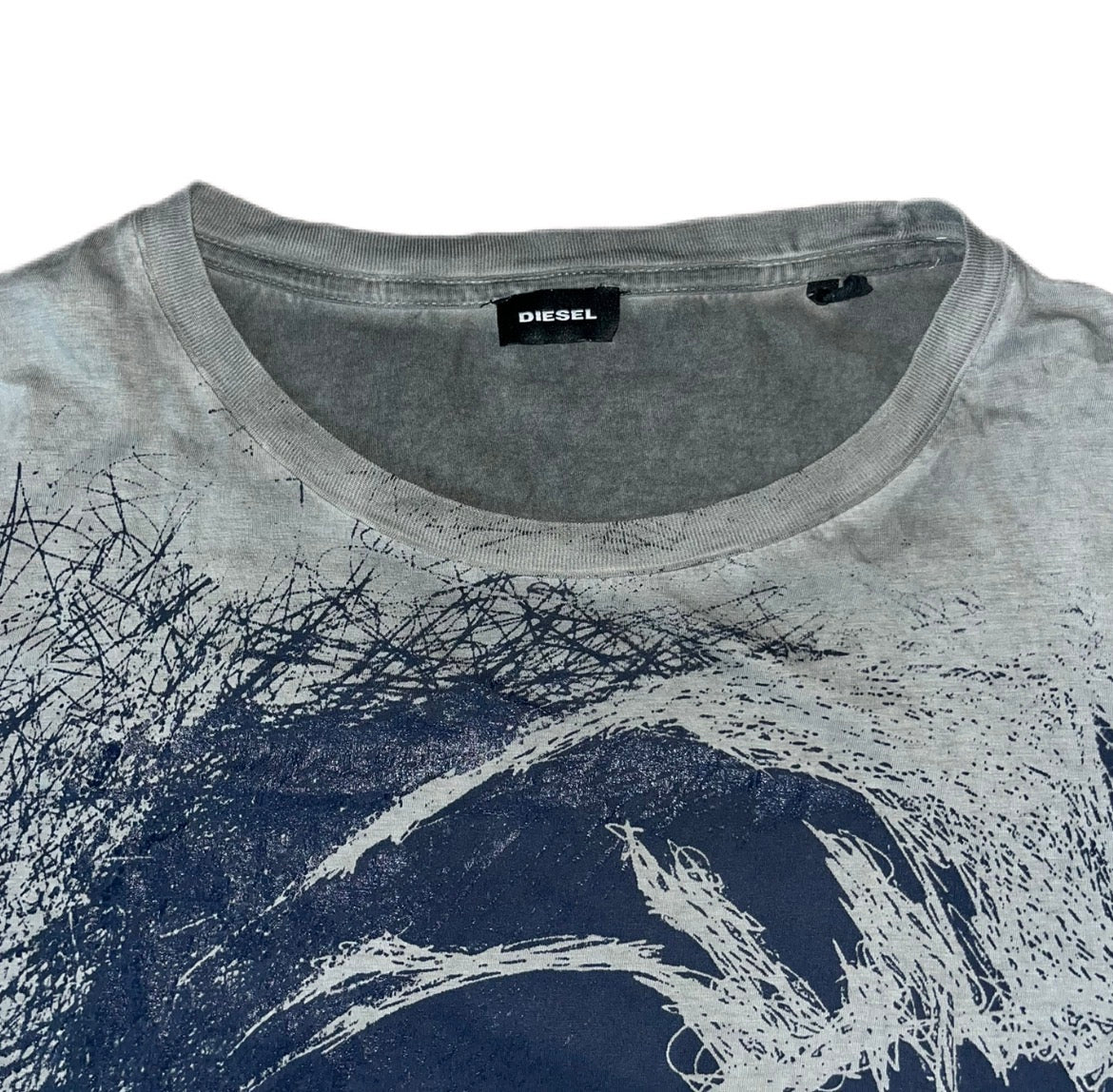 T-shirt Diesel Big Print 2000s Y2K koszulka bawełniana