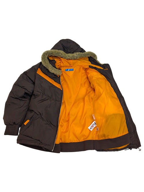 2006 Adidas Puffer Kurtka Puchowa z futerkiem na kapturze y2k