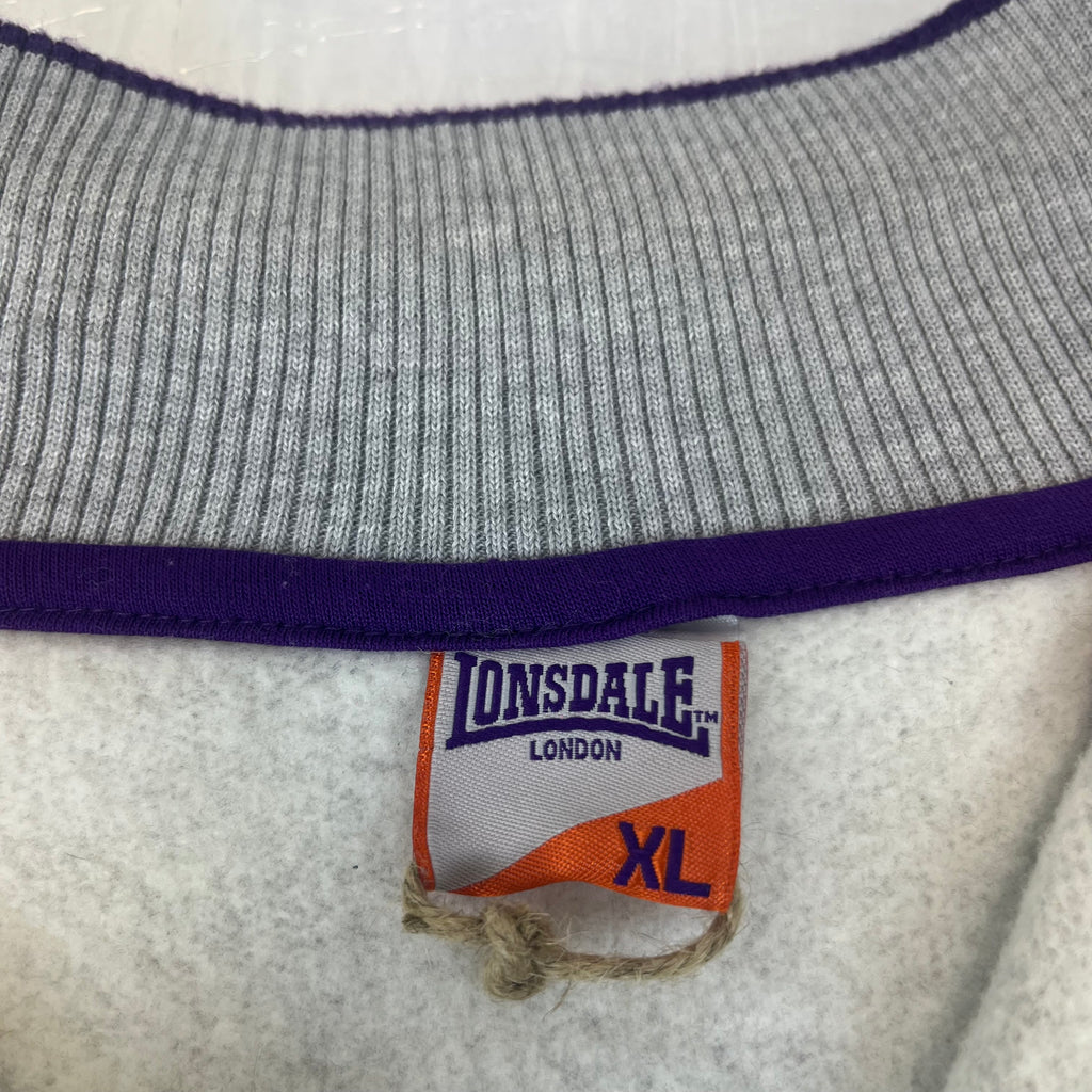 Grey Lonsdale London Zip Up Hoodie szarą rozpinaną sportowa bluza