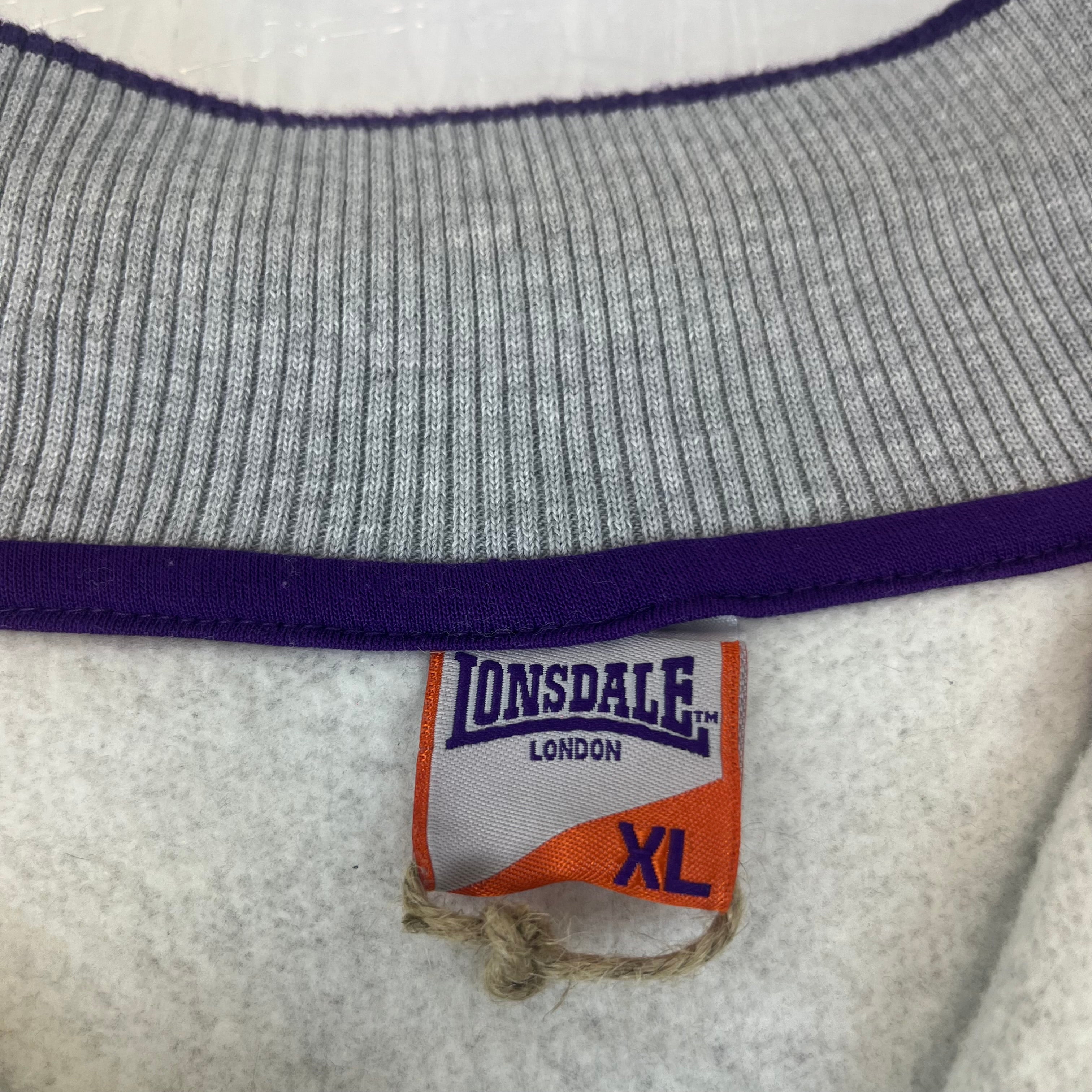 Grey Lonsdale London Zip Up Hoodie szarą rozpinaną sportowa bluza