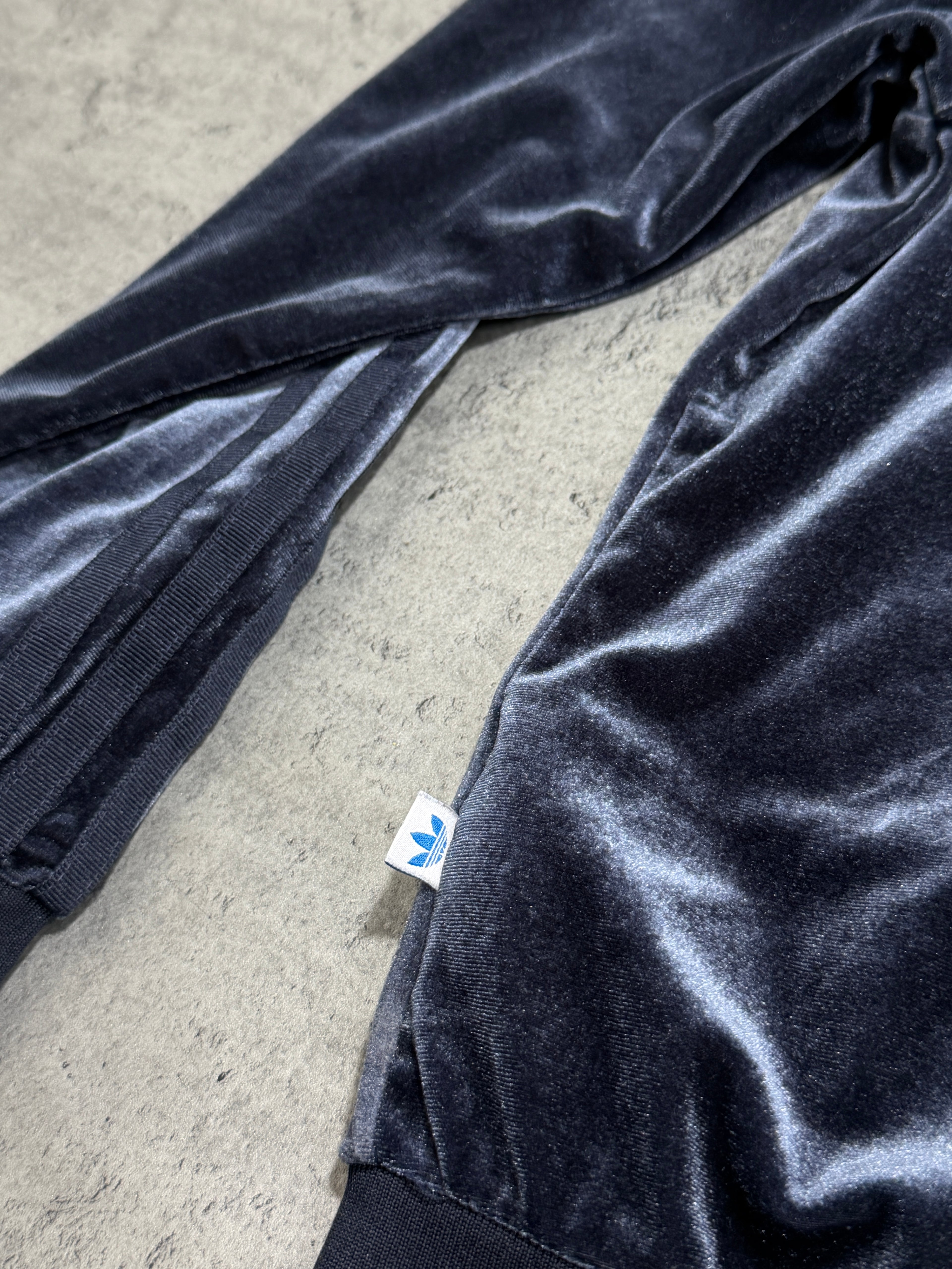 2000s Adidas orginals zip hoodie welurowa bluza welur