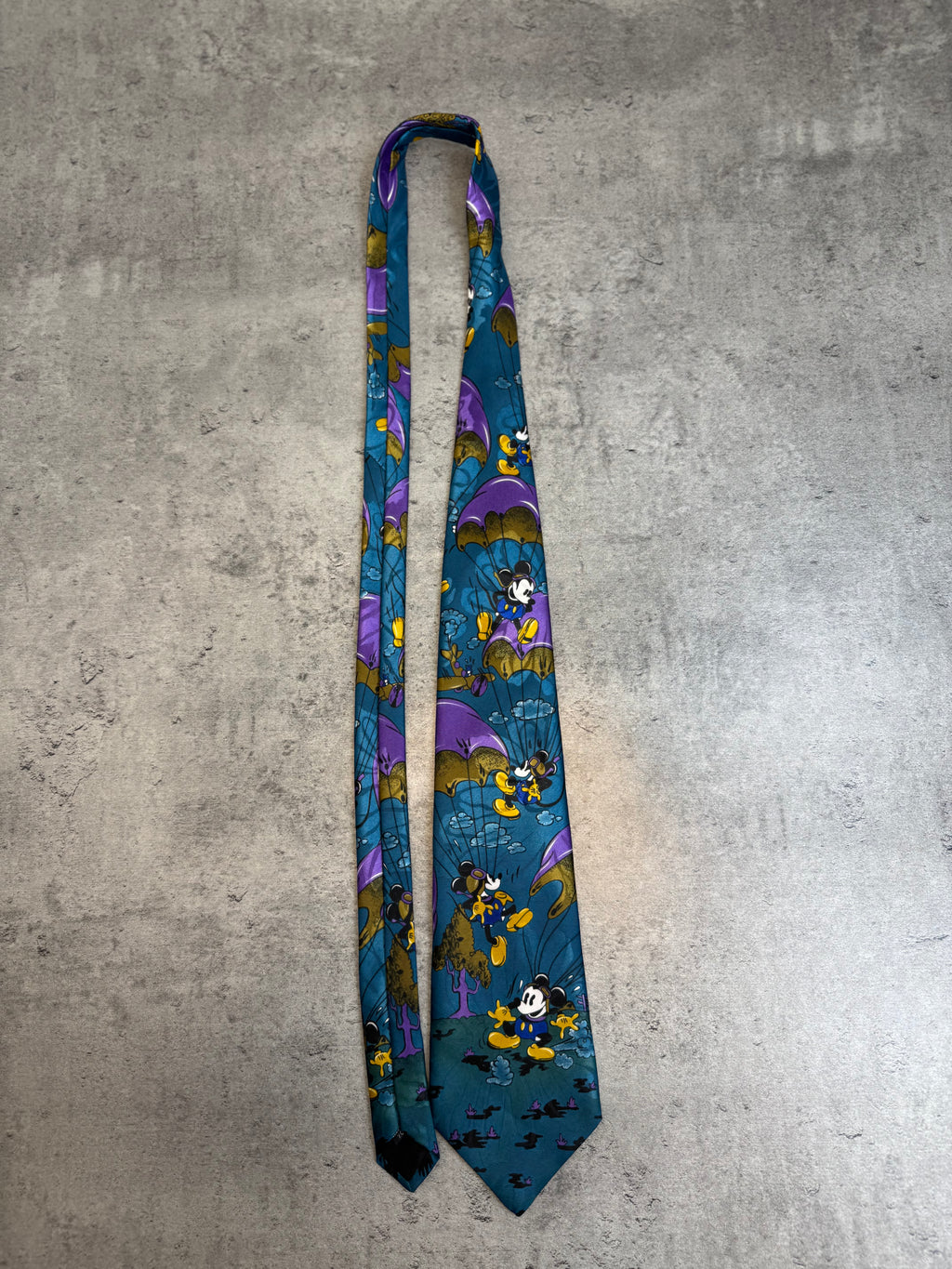 Vintage 90s Myszka Miki Mickey Mouse Krawat Tie Elegant Cartoon Fairy true vintage