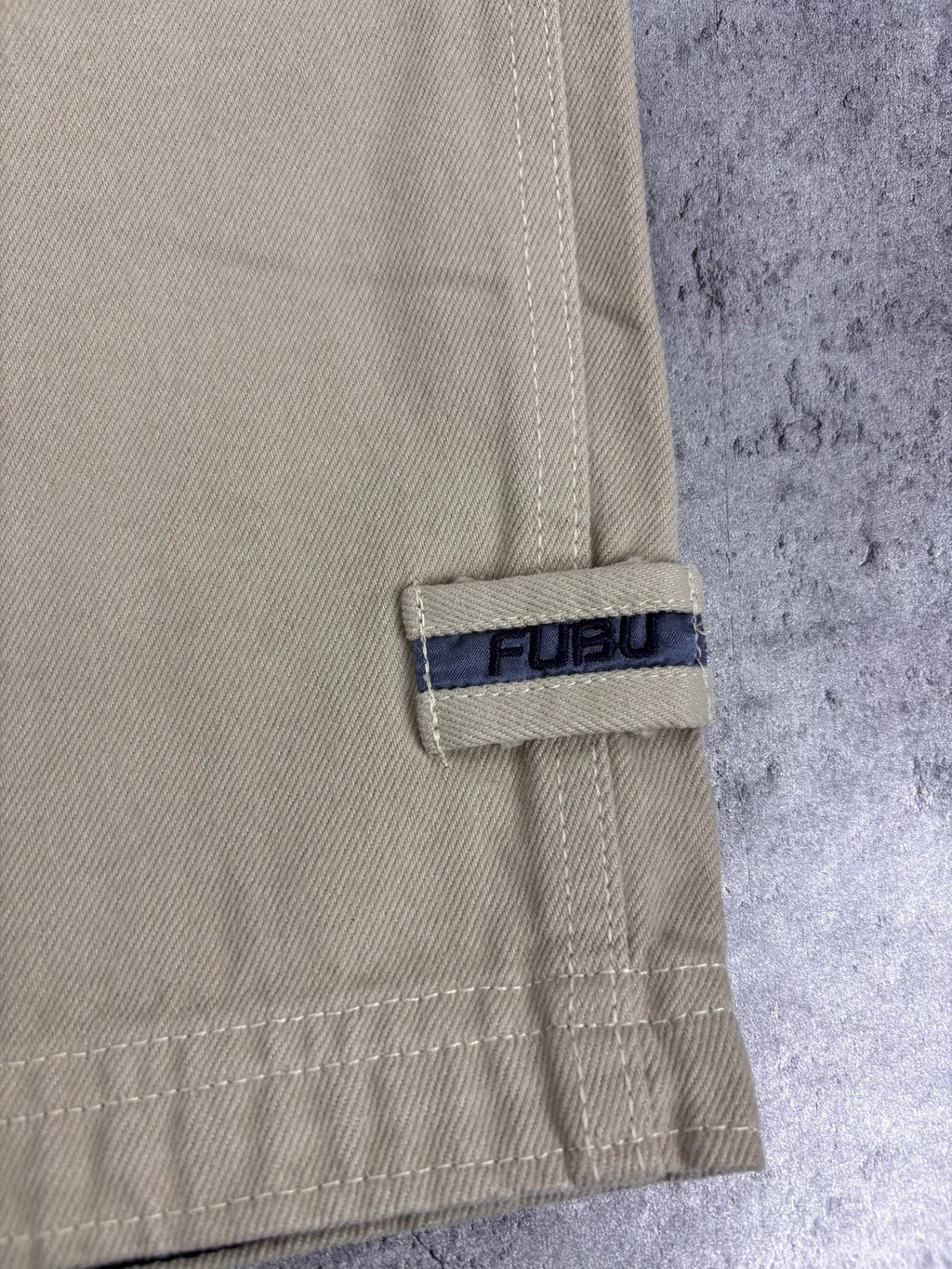 FUBU Y2K Carpenter Pants Jeans Beige Baggy Spodnie Skater 00s Workwear