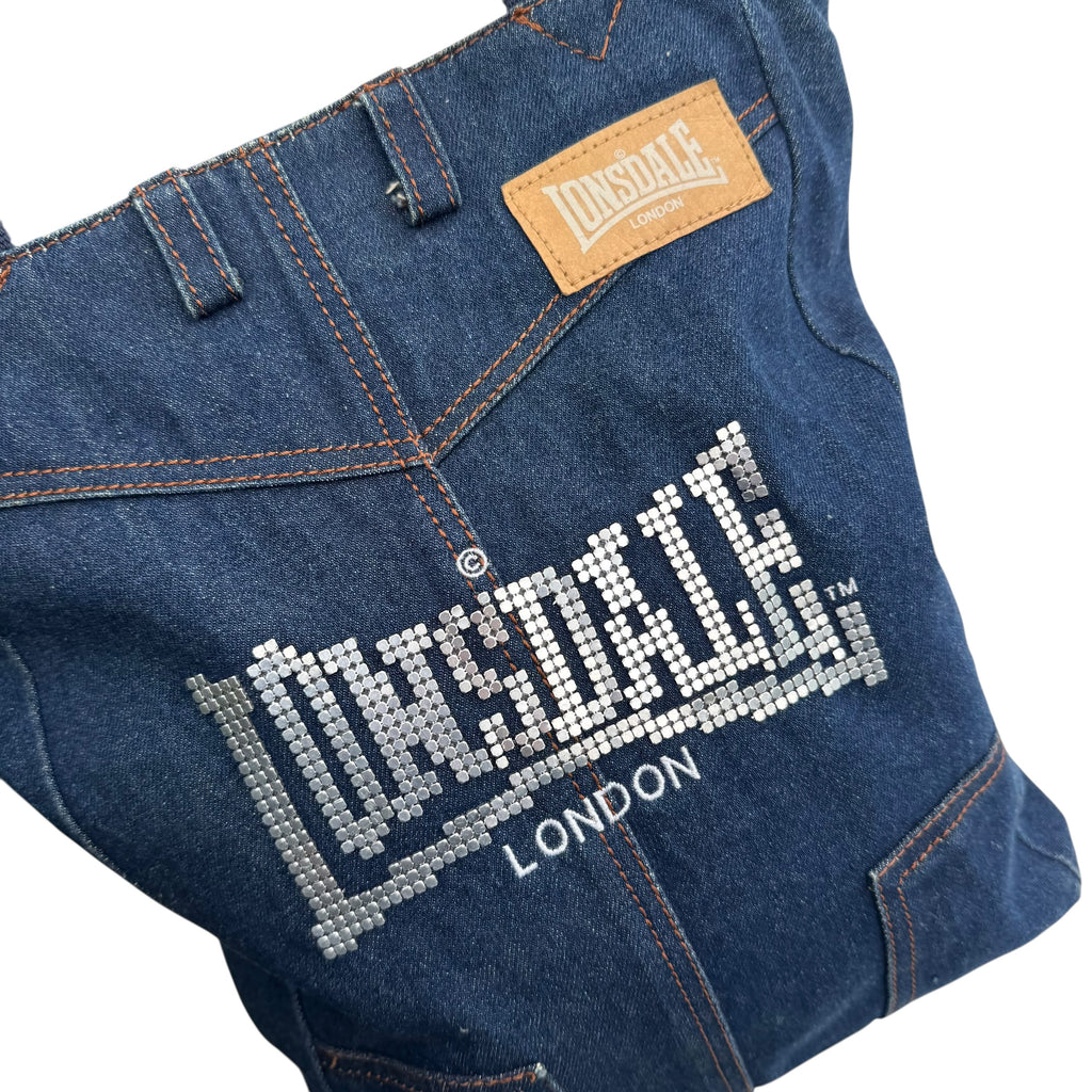 Lonsdale vintage torba jeansowa torebka y2k błyszcząca retro bling Britney Spears