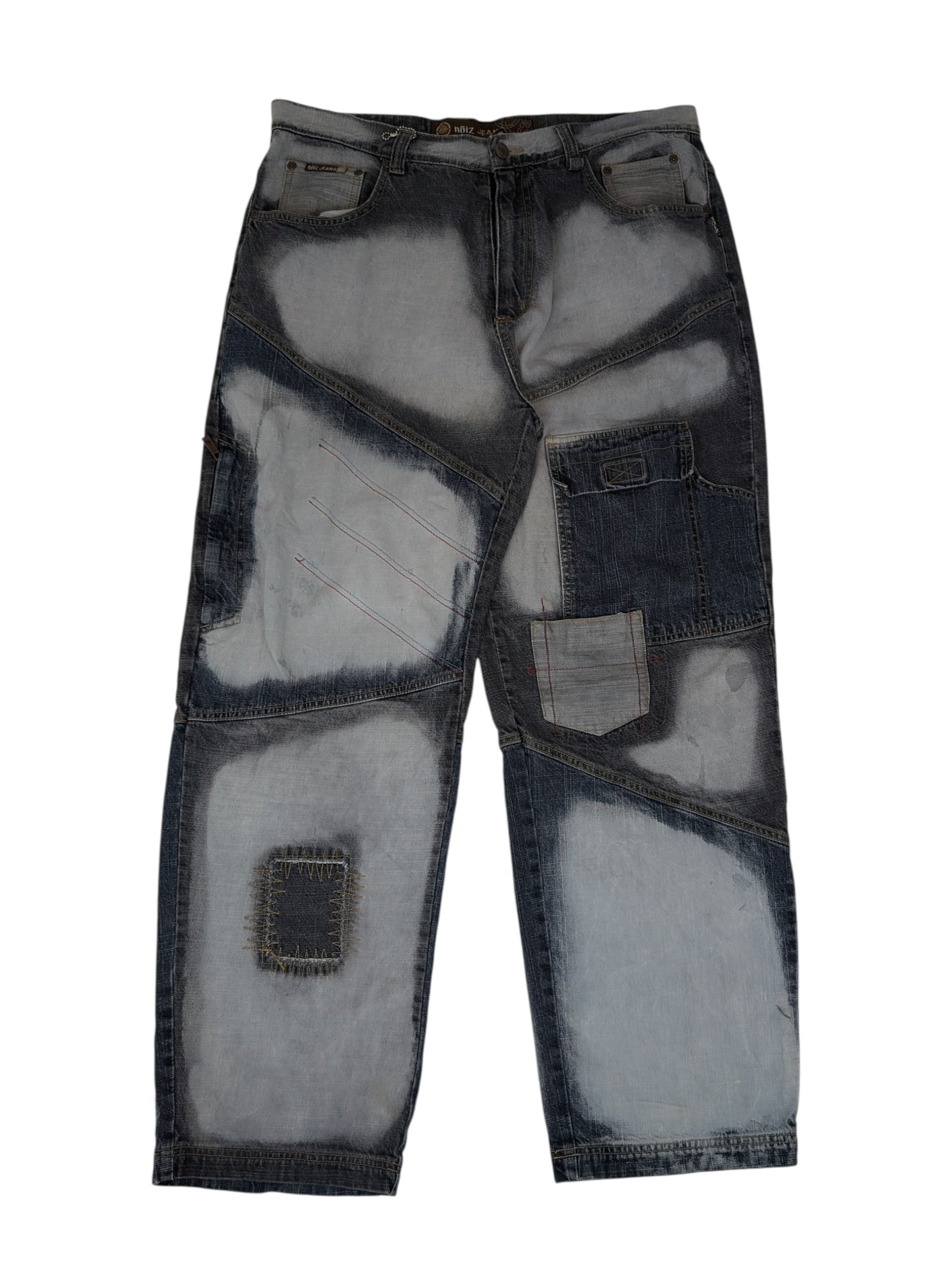 Vintage Spodnie Baggy Szerokie Faded Noiz Jeans Jeansy hip-hop rap y2k