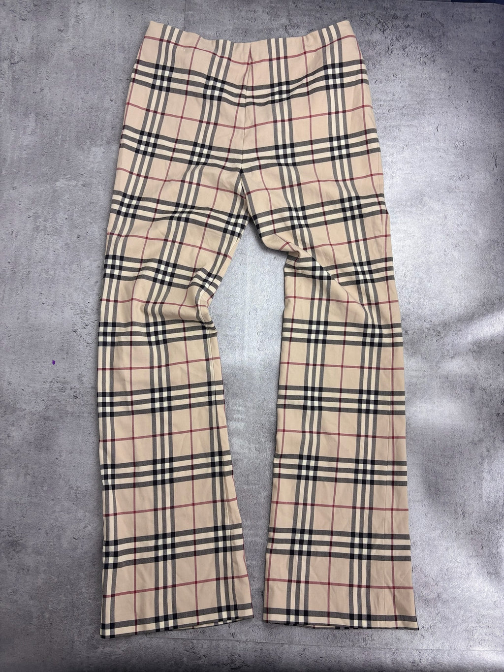 RARE Burberry 100% Wool Flared Pants Premium Designer HighEnd Checkered Spodnie Eleganckie Wełniane