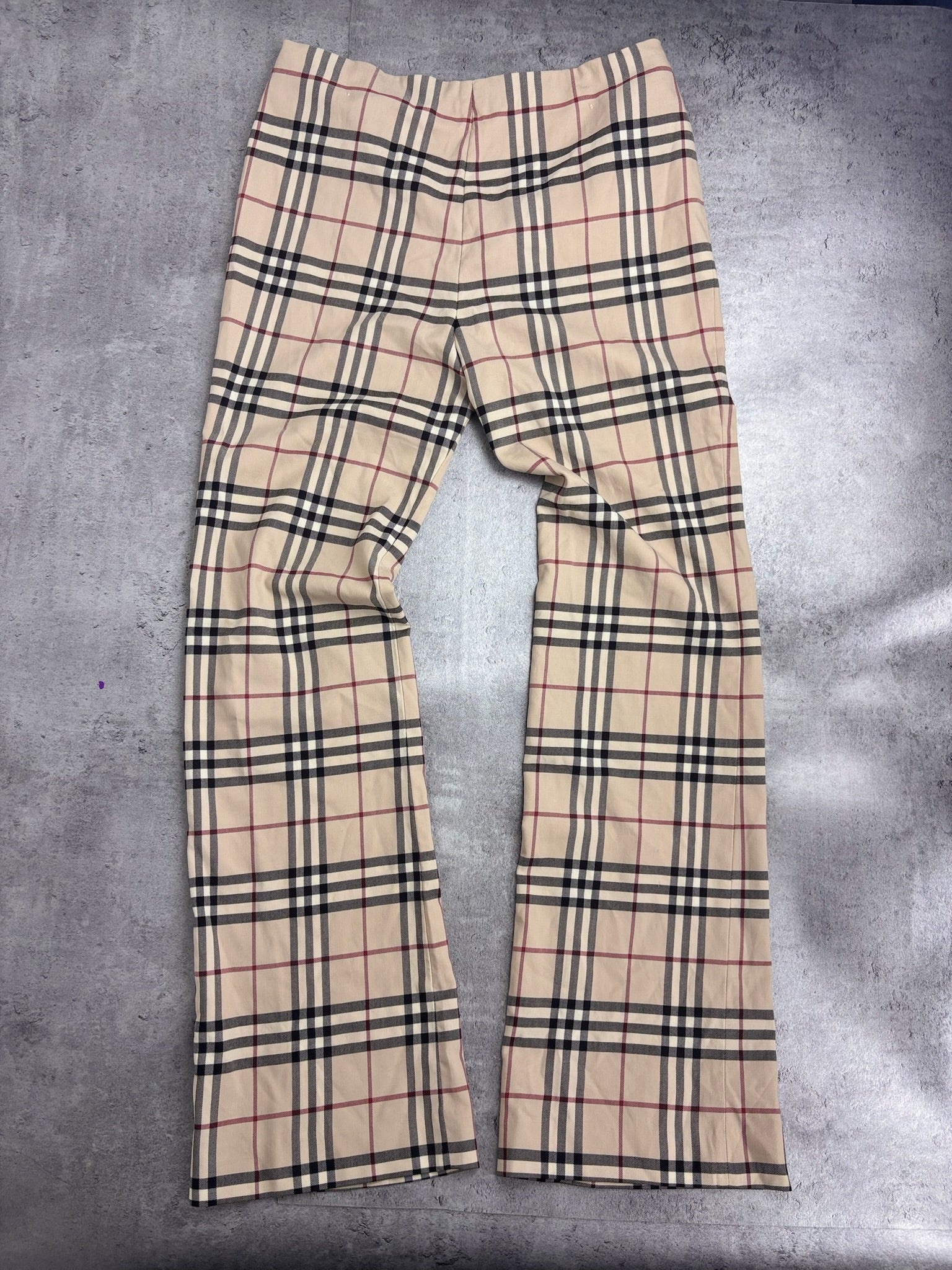 RARE Burberry 100% Wool Flared Pants Premium Designer HighEnd Checkered Spodnie Eleganckie Wełniane