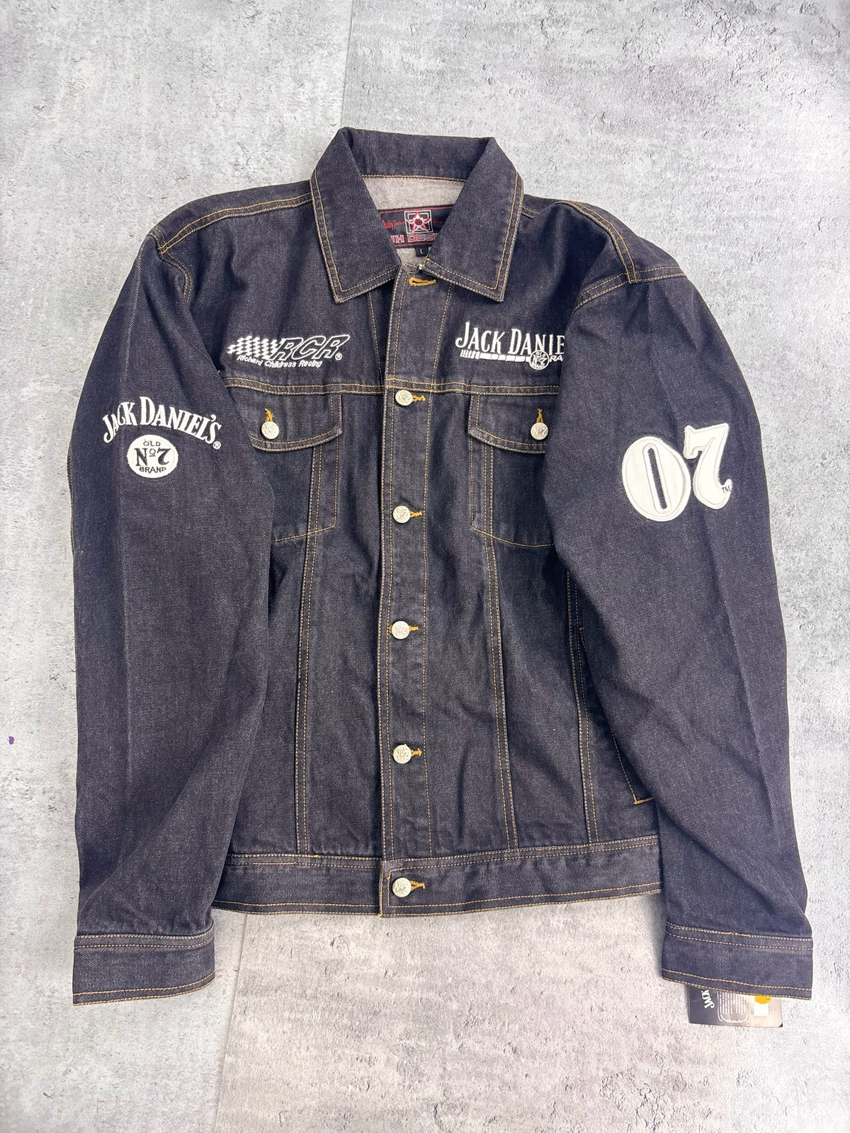 Jack Daniel’s 07 Racing Trucker Denim Jacket JH Design Vintage Kurtka Jeansowa 2000s y2k