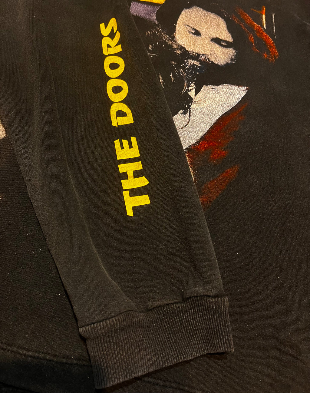 1990s The Doors Jim Morrison hoodie bluza z kapturem z dwustronnym nadrukiem i cytatem