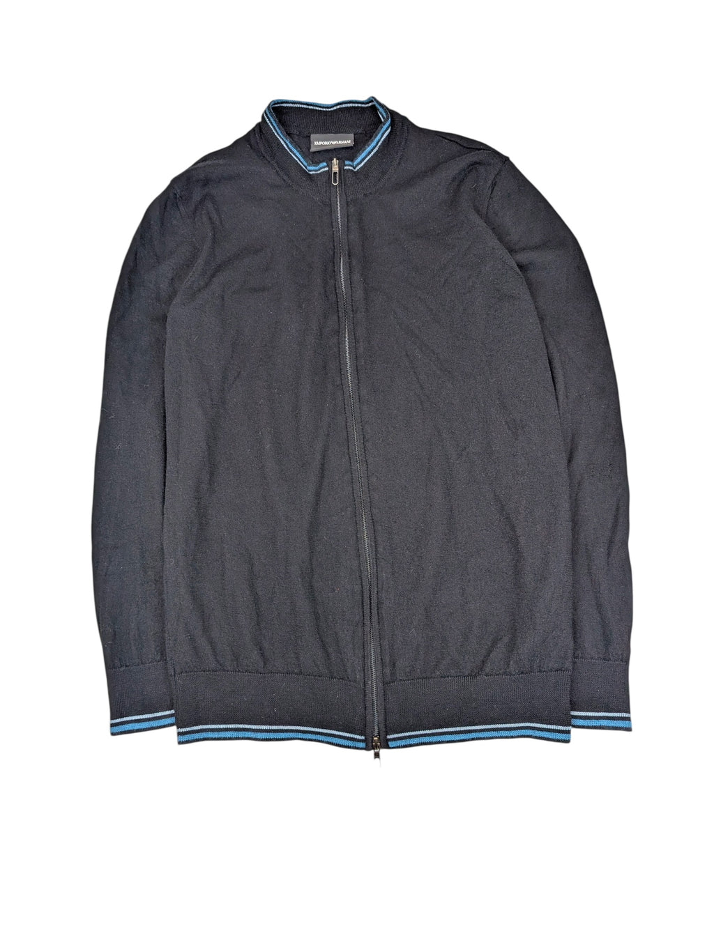 Emporio Armani Virgin Wool Old Money Preppy Rozpinany Wełniany Sweter Luksusowy