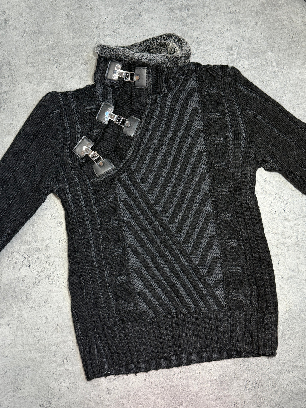 2000s Knit washed avantgarde sweter vintage unique