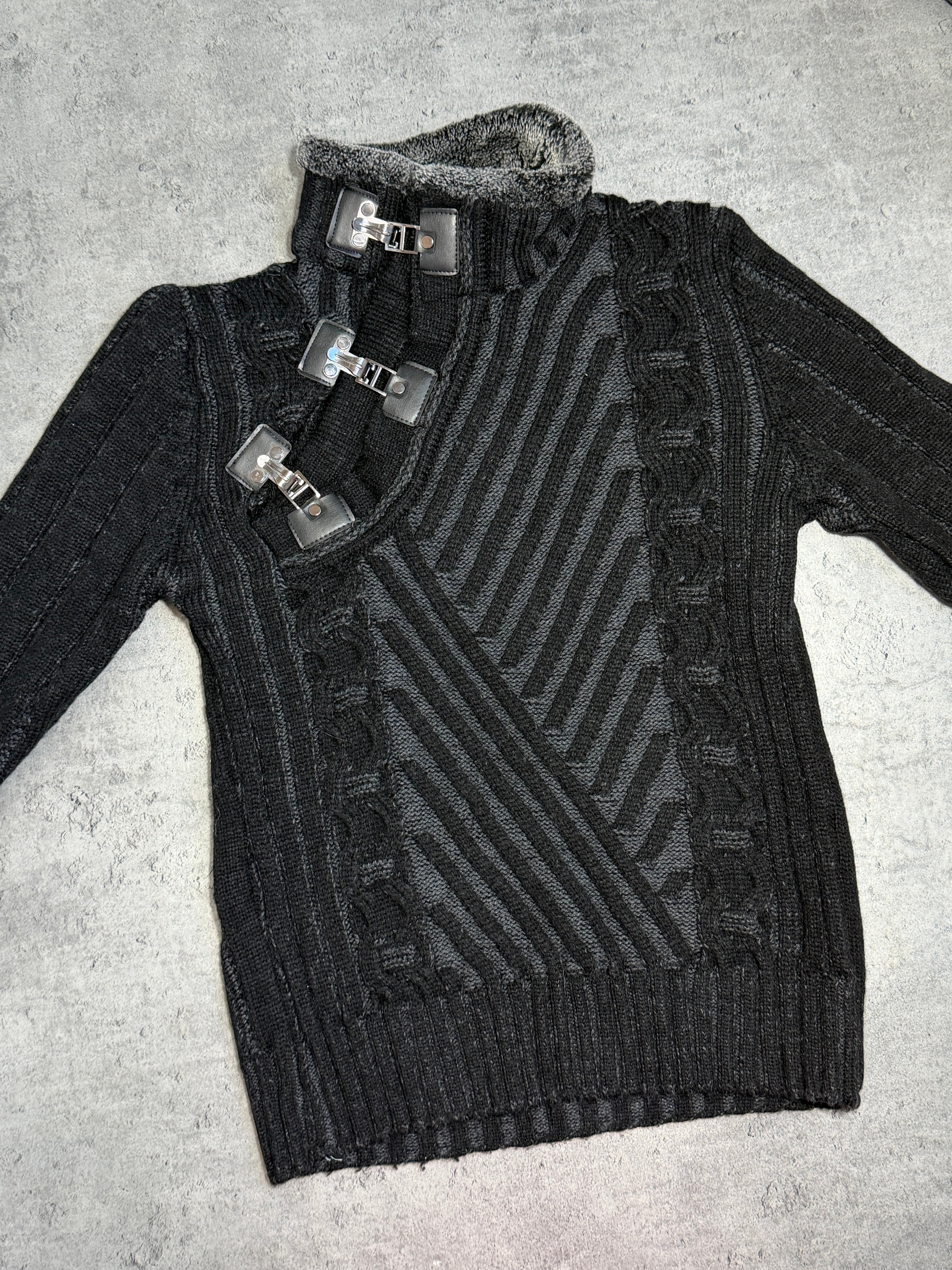 2000s Knit washed avantgarde sweter vintage unique