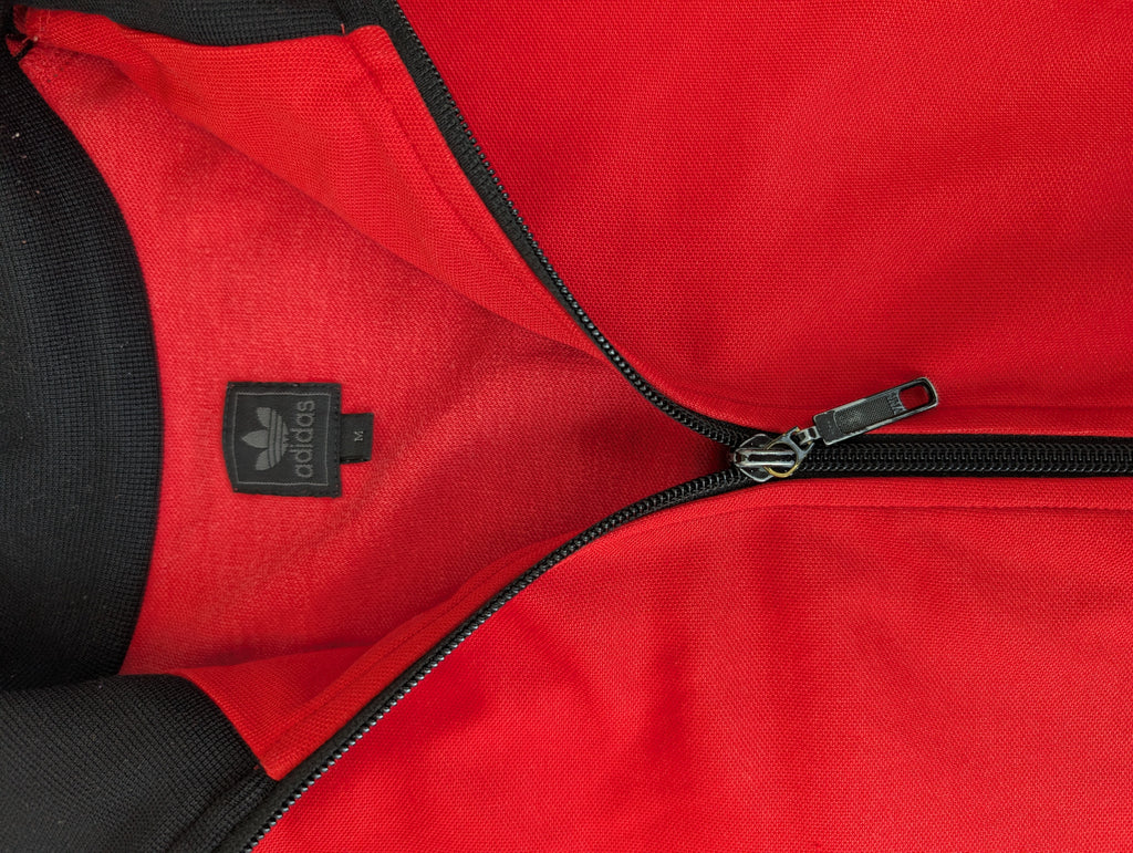 Adidas Red Black Tracksuit Jacket bluza rozpinana dresowa y2k vintage klasyczna minimalistyczna