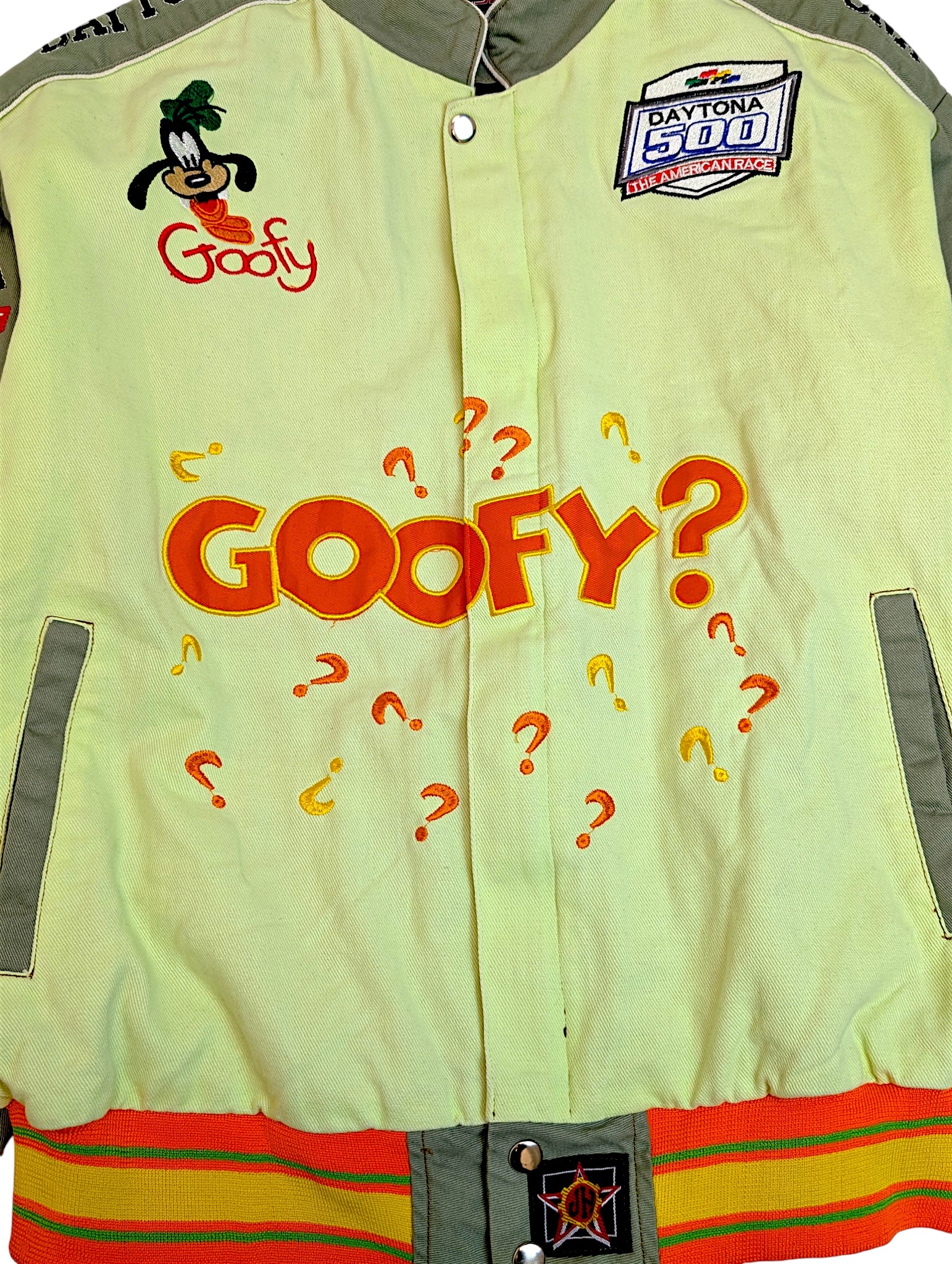 2004 Goofy x Daytona 500 NASCAR Bomber Jacket Kurtka Wyścigowa JH Designs