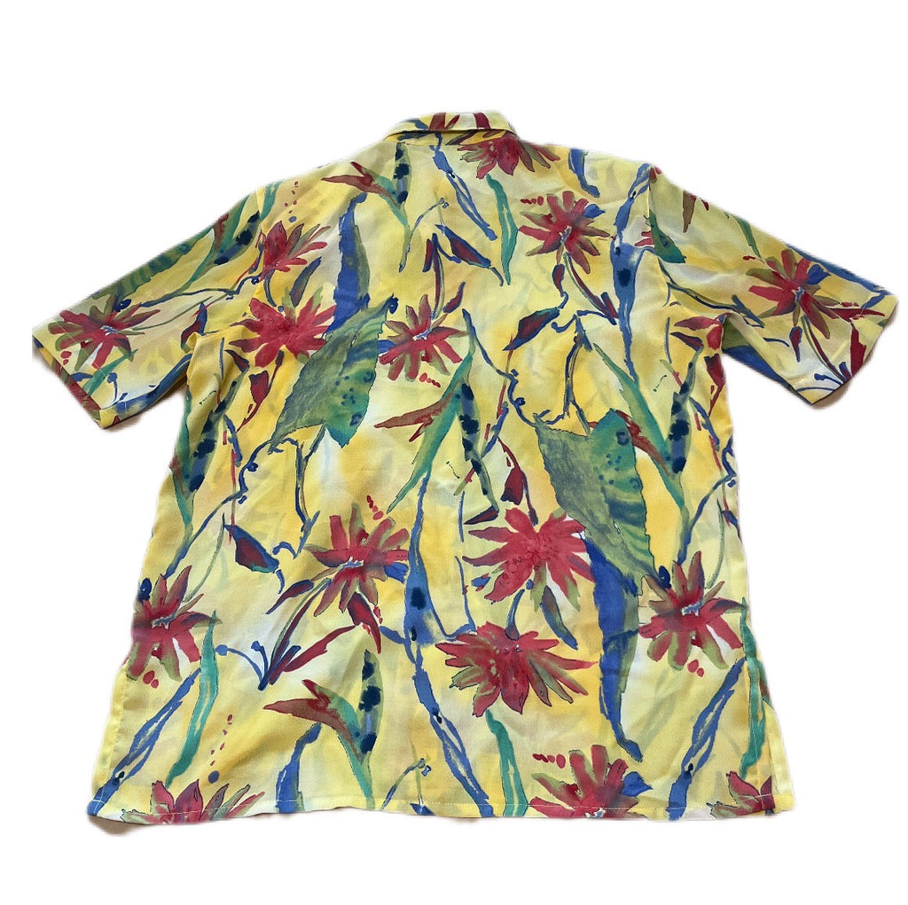 Hawajska koszula kwiecista vintage boho 1990s summer floral shirt flower power hawaii