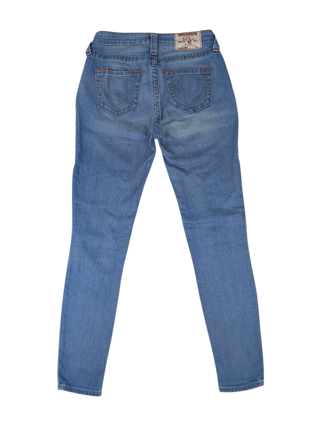 True religion błękitne skinny rurki spodnie jeansowe jeansy
