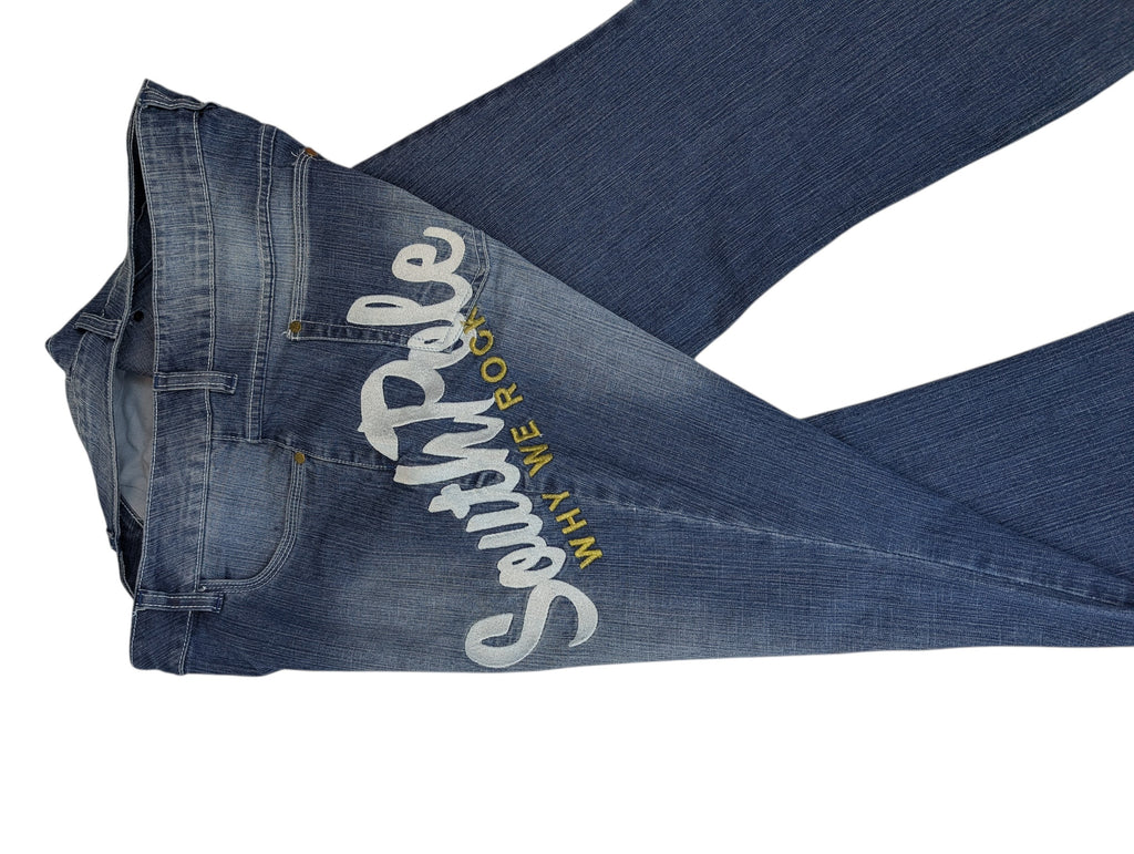 Southpole Y2K flared bootcut dzwony poszerzane spodnie jeansowe jeansy