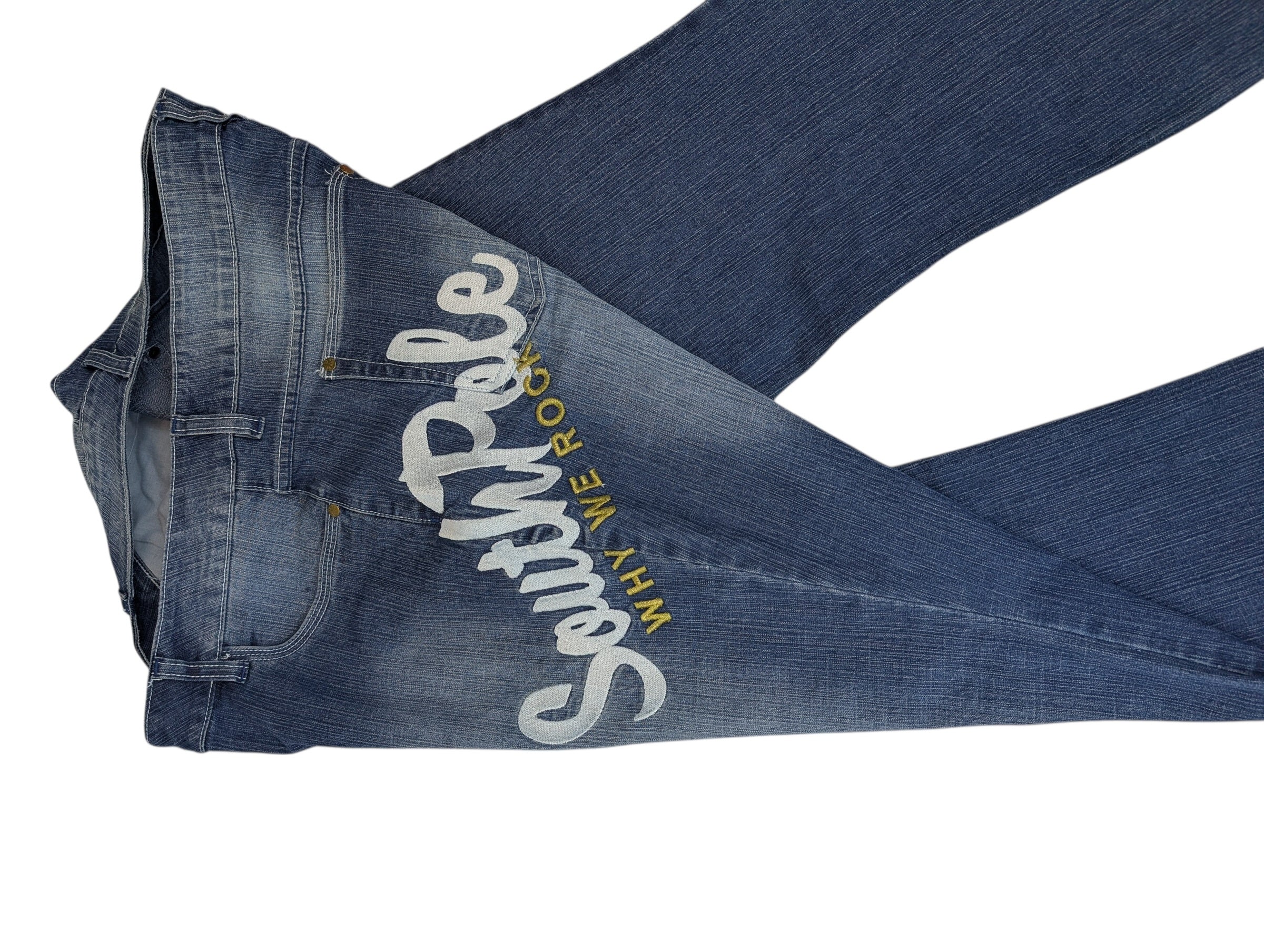 Southpole Y2K flared bootcut dzwony poszerzane spodnie jeansowe jeansy
