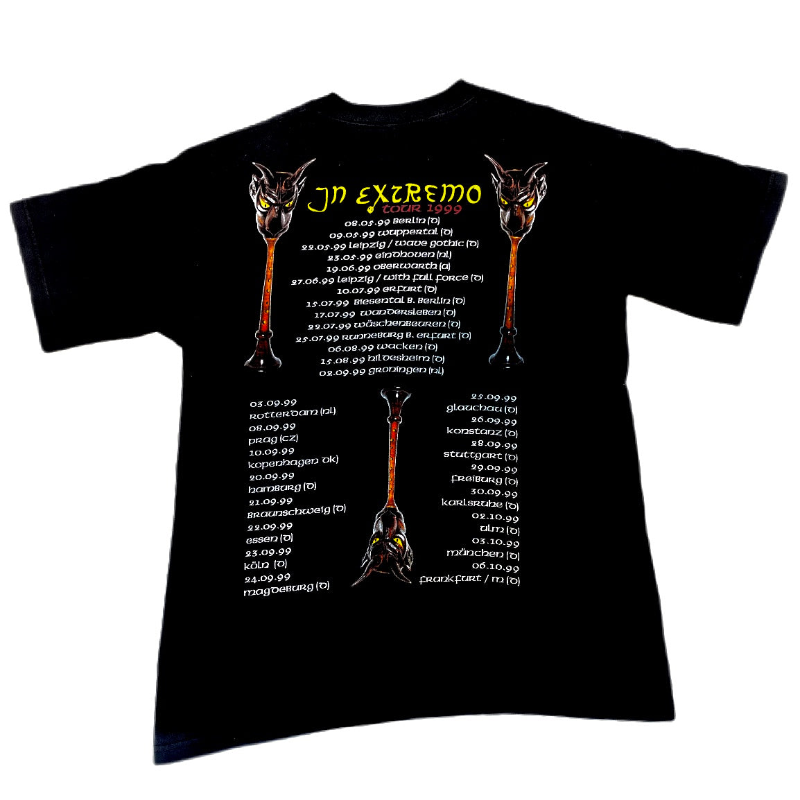 T-shirt In Extremo Screen Stars 1990s Tour Band Tee muzyczna koszulka koncertowa