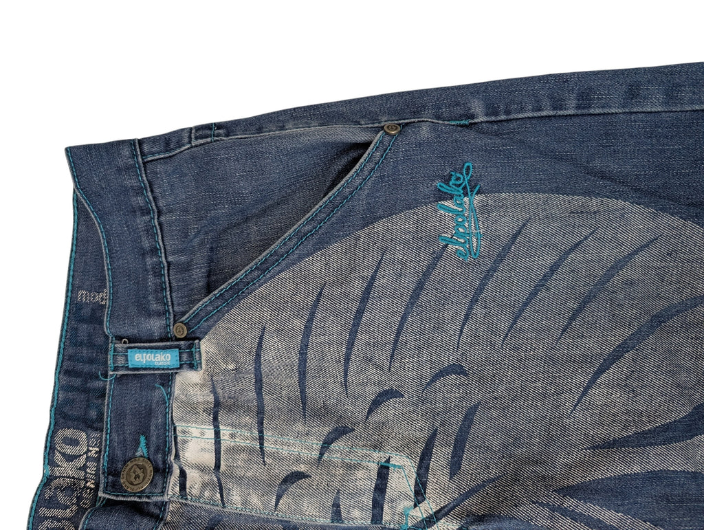 ElPolako El Polako Y2K proste baggy męskie spodnie jeansowe jeansy hiphop skater rap