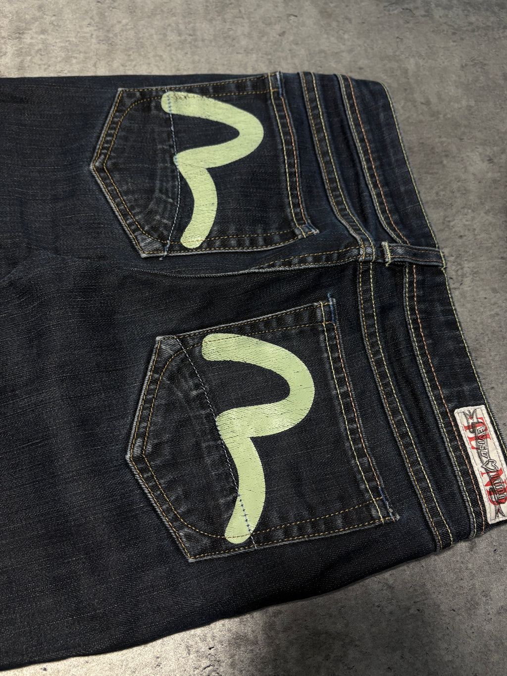 2000s evisu x puma jeans y2k skinny