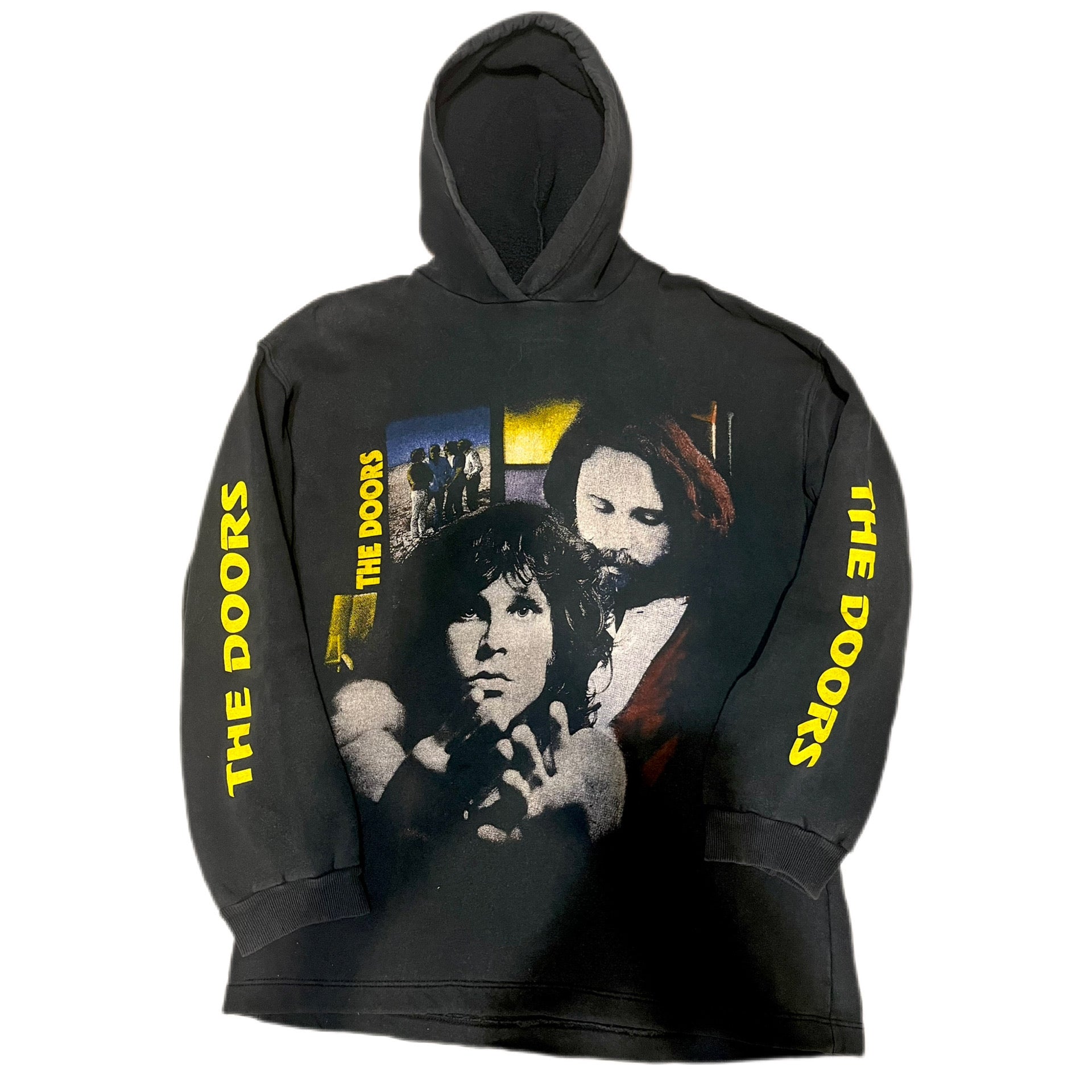 1990s The Doors Jim Morrison hoodie bluza z kapturem z dwustronnym nadrukiem i cytatem