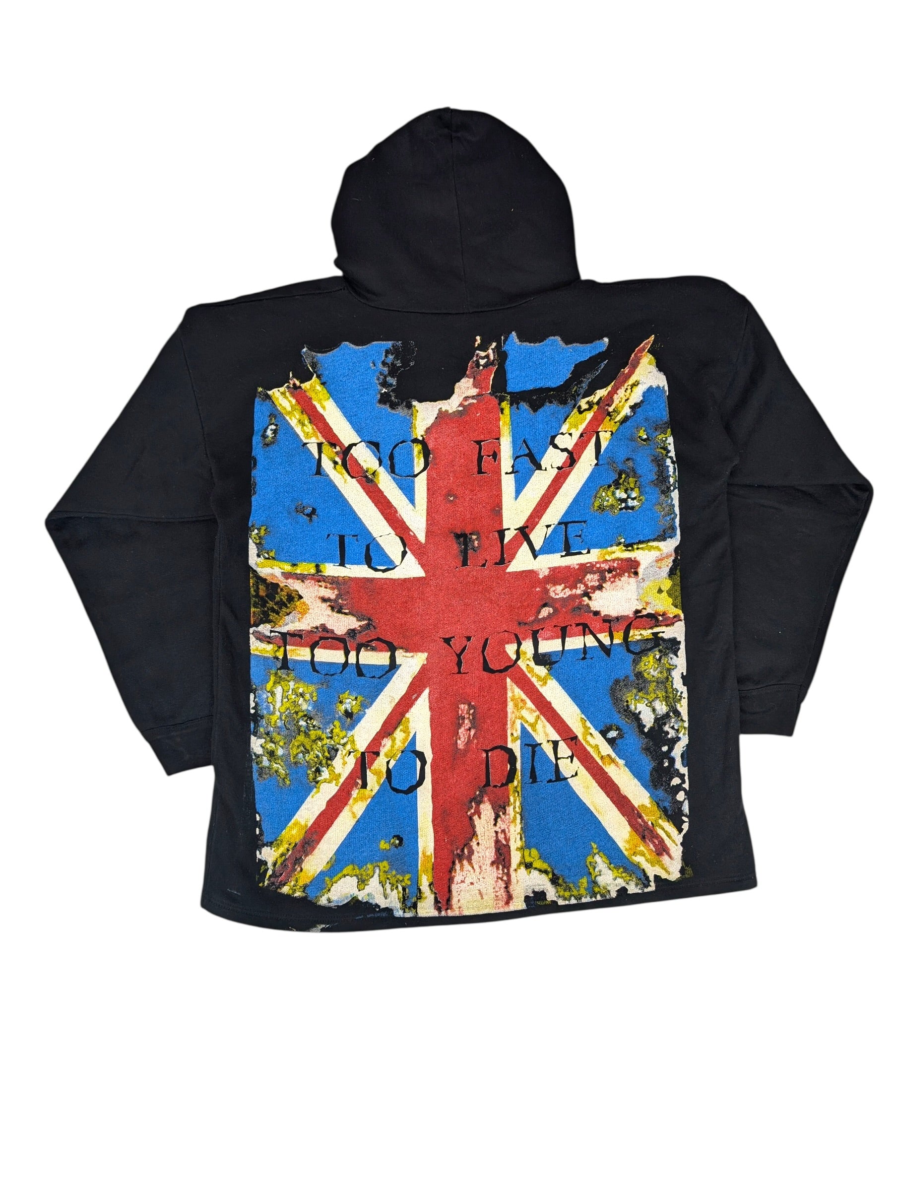 RARE Hooligans Vintage 90s Bluza z Kapturem z grafiką english bulldog angielski piłkarska