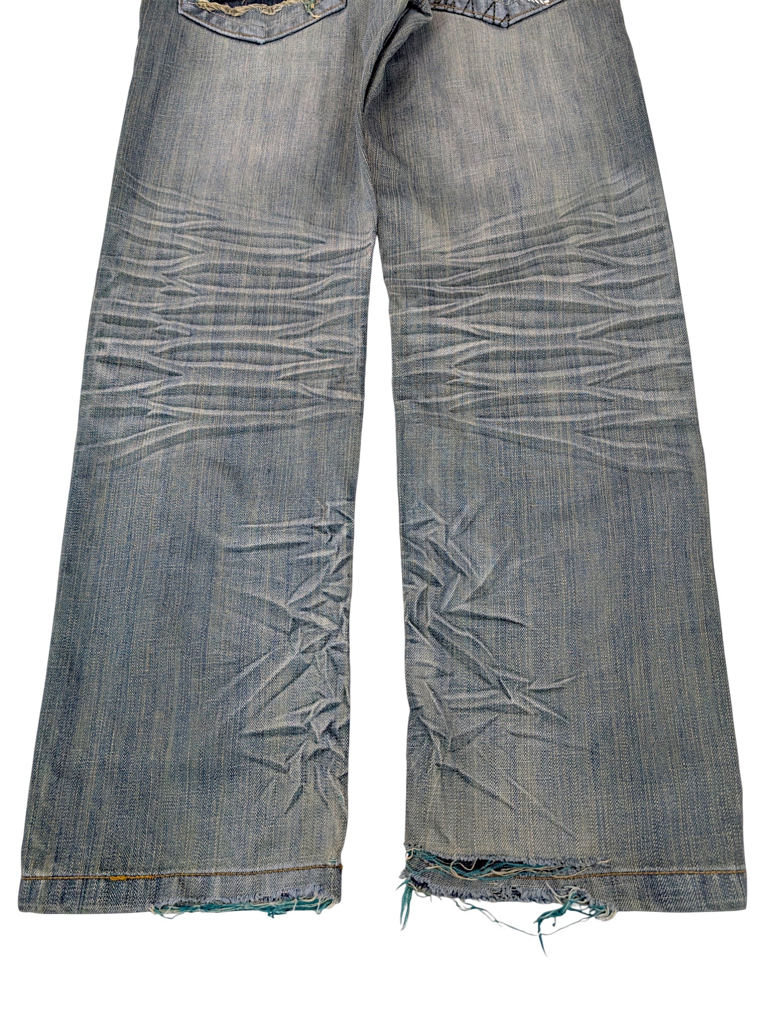 Vintage spodnie 90s billabong faded Y2K straight leg czaszki retro z przetarciami