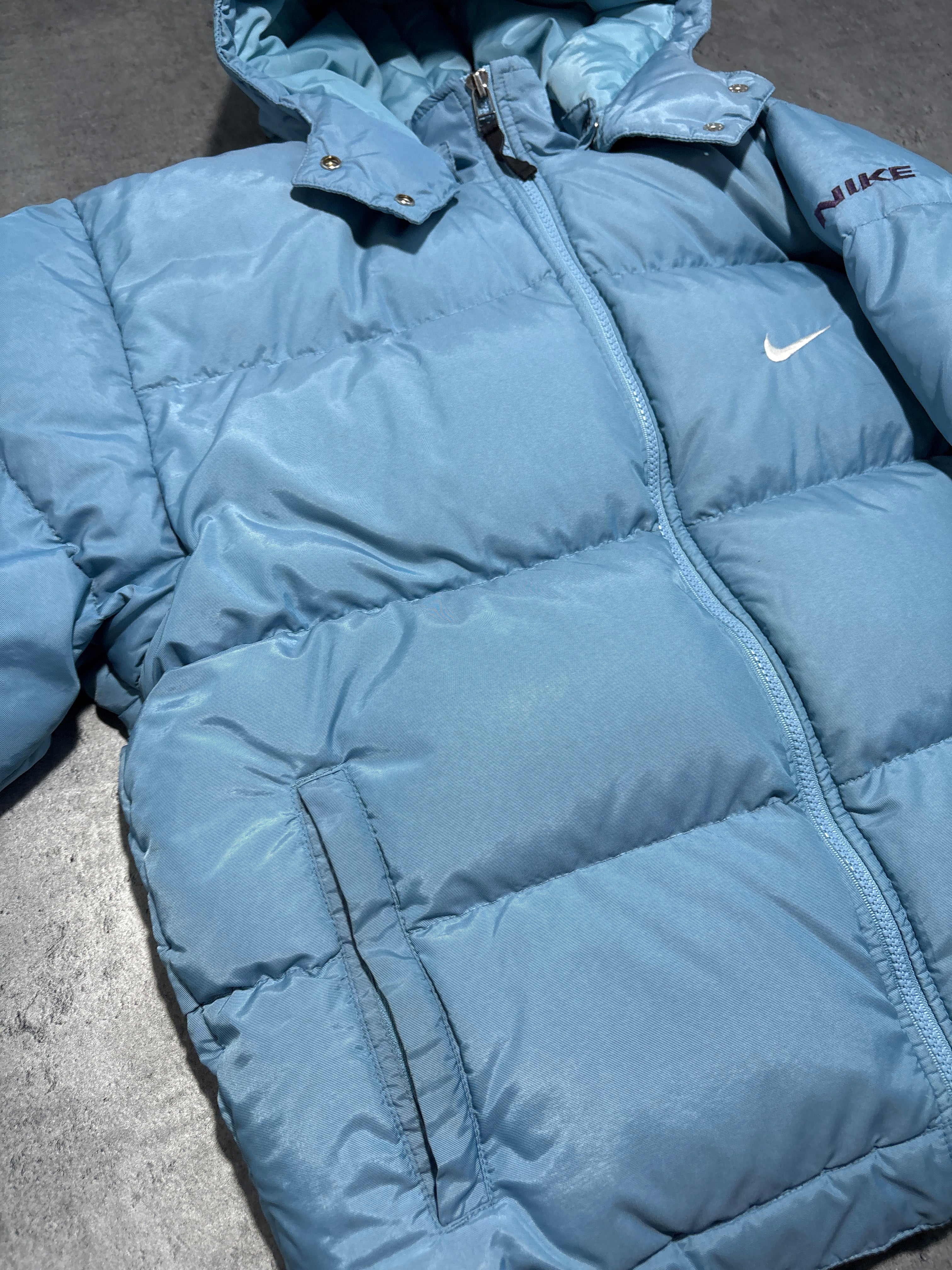 90s NIKE puffer jacket kurtka puchowa baby blue
