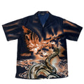 Y2K Shirt Button Up Dragon Snake Fenix Japan Style fullprint koszula ze smokiem i wężem Fuhua