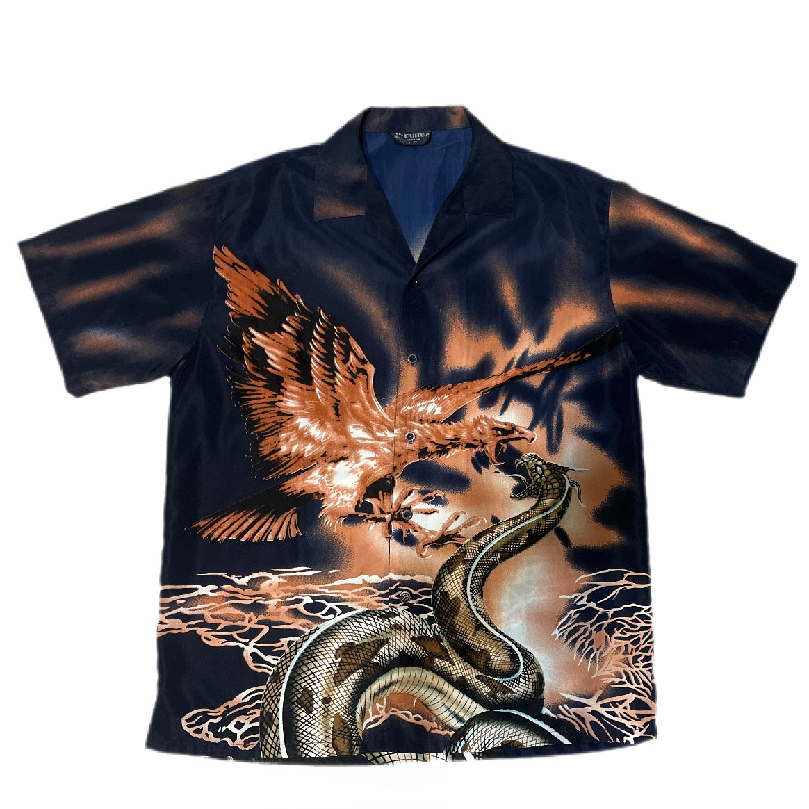 Y2K Shirt Button Up Dragon Snake Fenix Japan Style fullprint koszula ze smokiem i wężem Fuhua