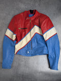 Campari Vintage Leather Racing Bomber Jacket Heavyweight 90s