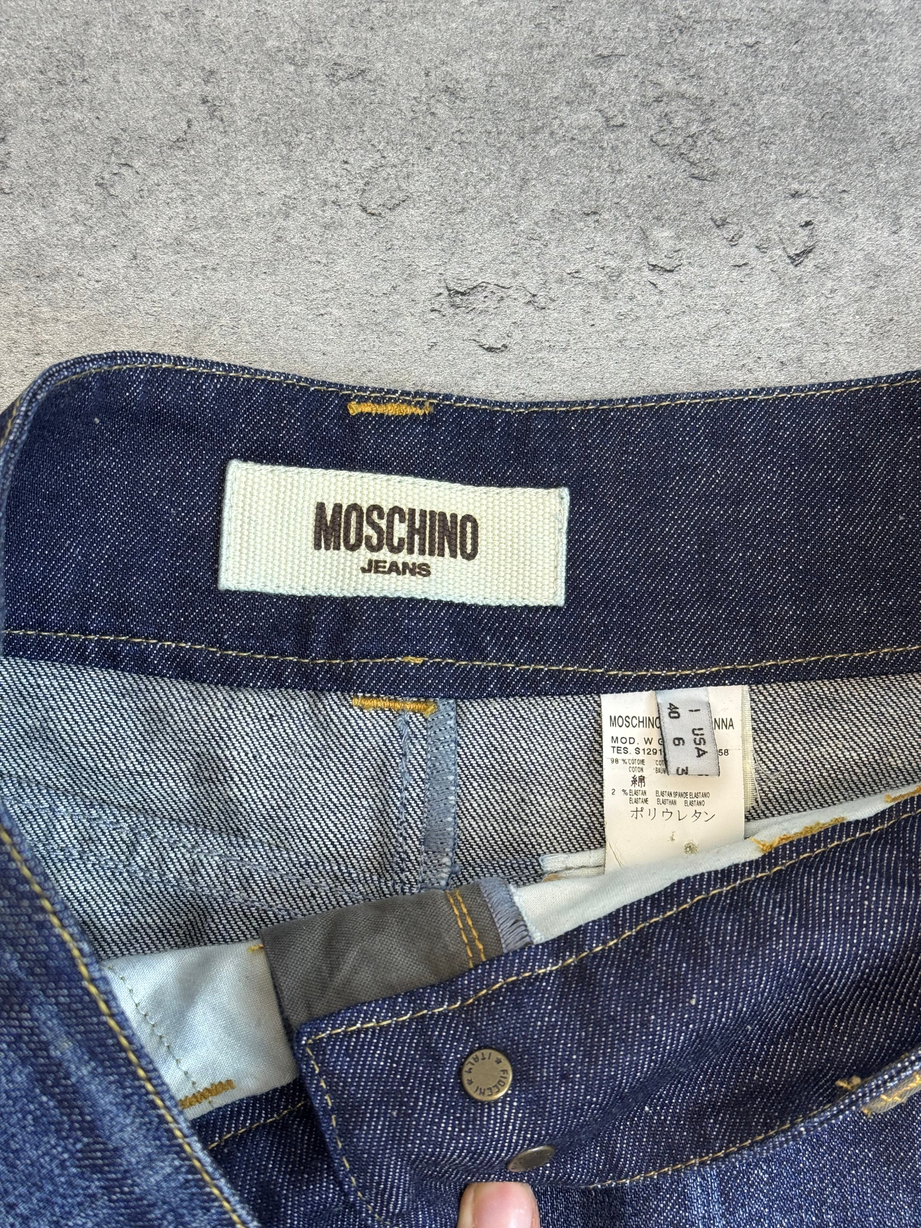 Moschino Jeans Cargo Utility Skirt Spódnica Military Patchwork Denim Jeansowa midi archive