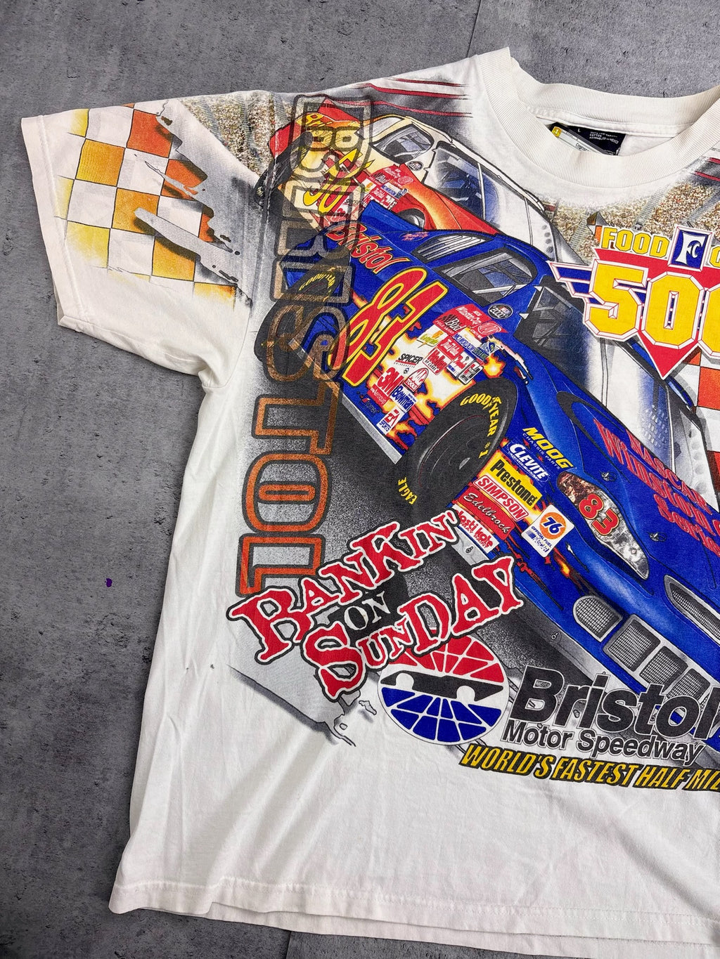 2000 Bristol Motor Speedway Chase Authentics AOP Vintage Tee Shirt Nascar Cup Series Racing