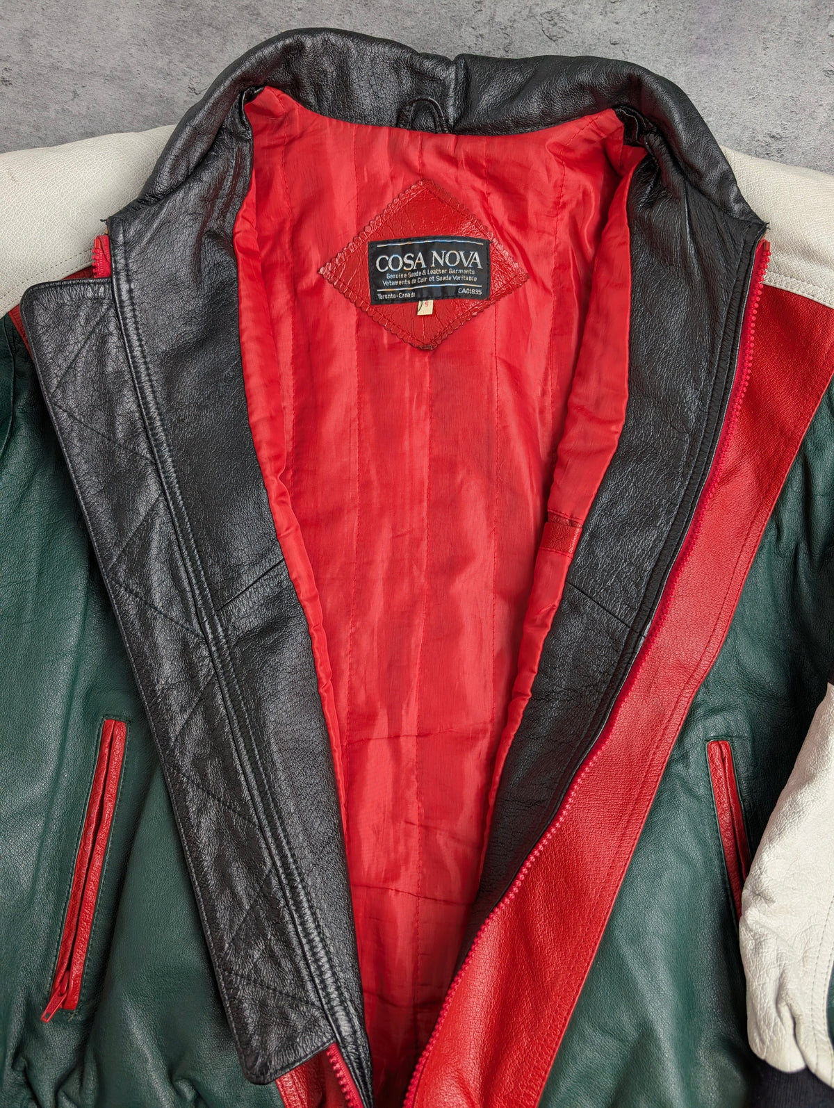 Cosa Nova Toronto Canada Vintage 8-Ball Leather Bomber Jacket RARE