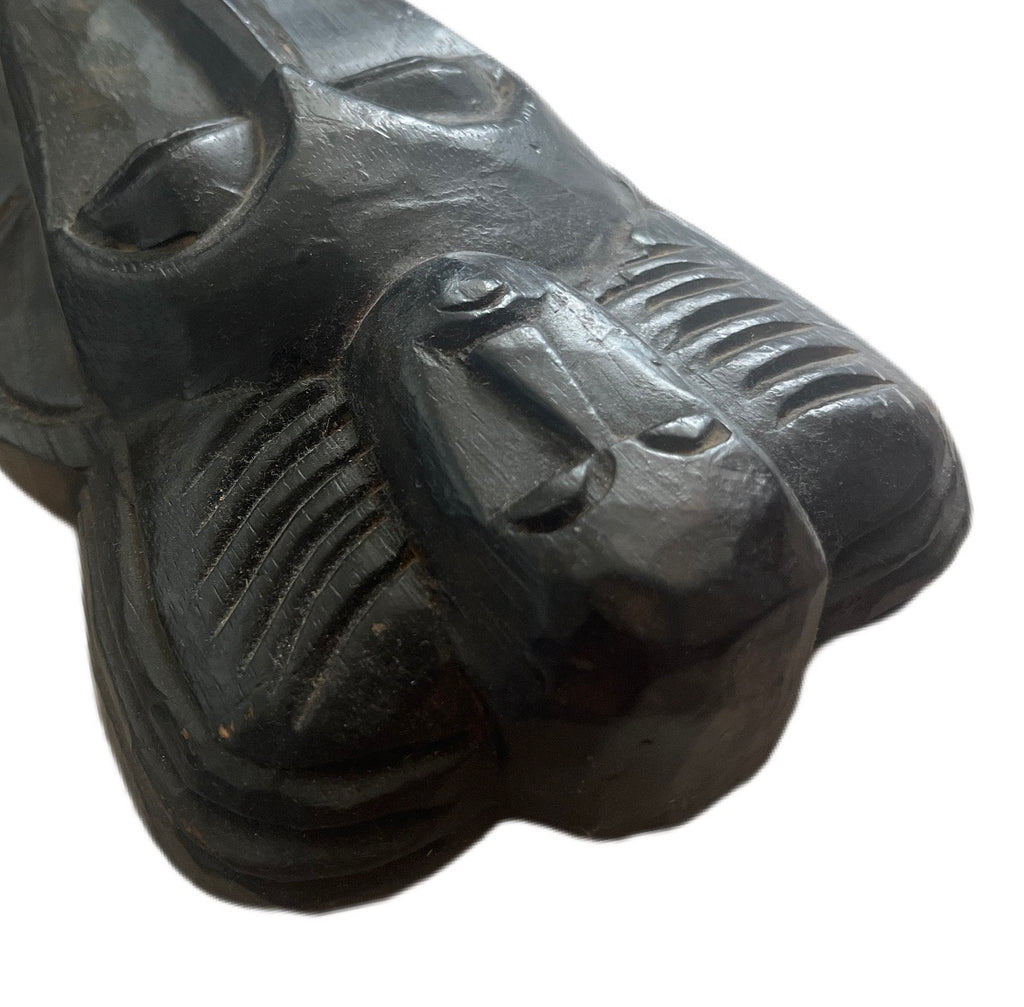 Drewniana afrykańska maska plemienna ręcznie rzeźbiona African Tribal Mask Hand Carved Wood Vintage